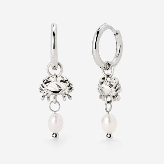 Crab Chaser Hoop Set Small Silber