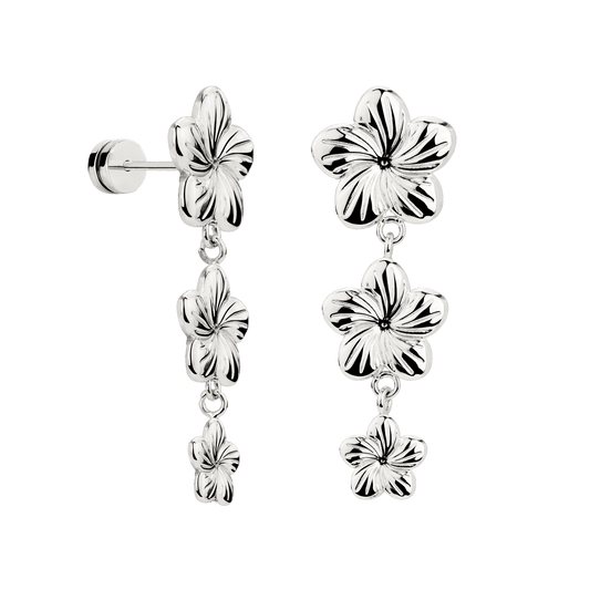 Floral Trinity Earrings Silber