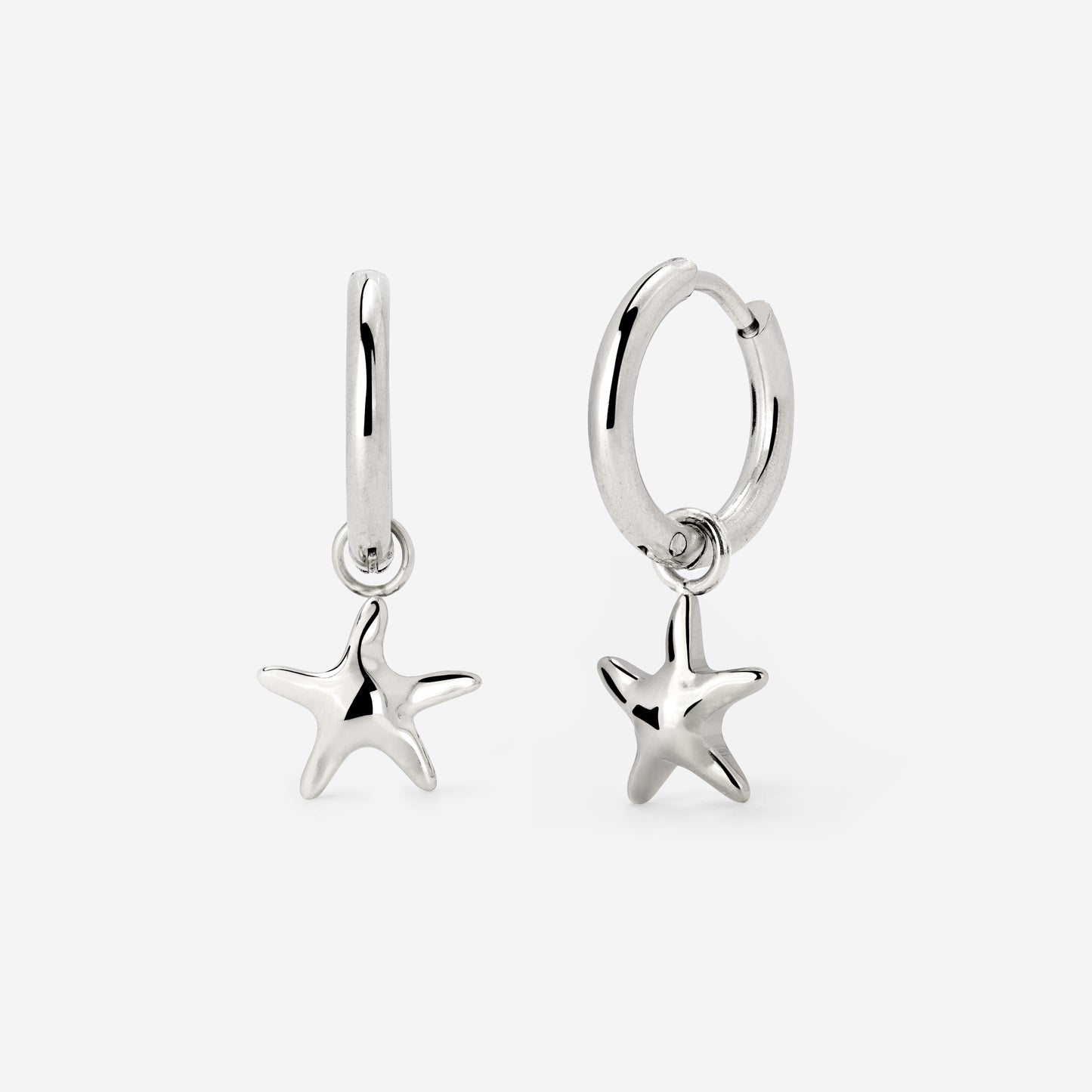 Sea Star Hoop Set Small Silber