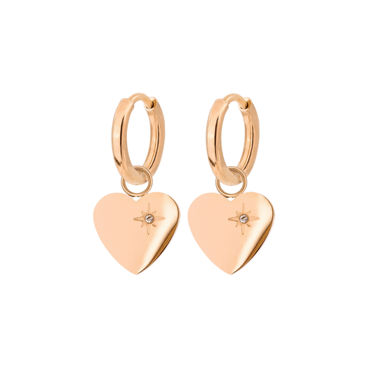 Sparkle Heart Hoop Set Baby Roségold