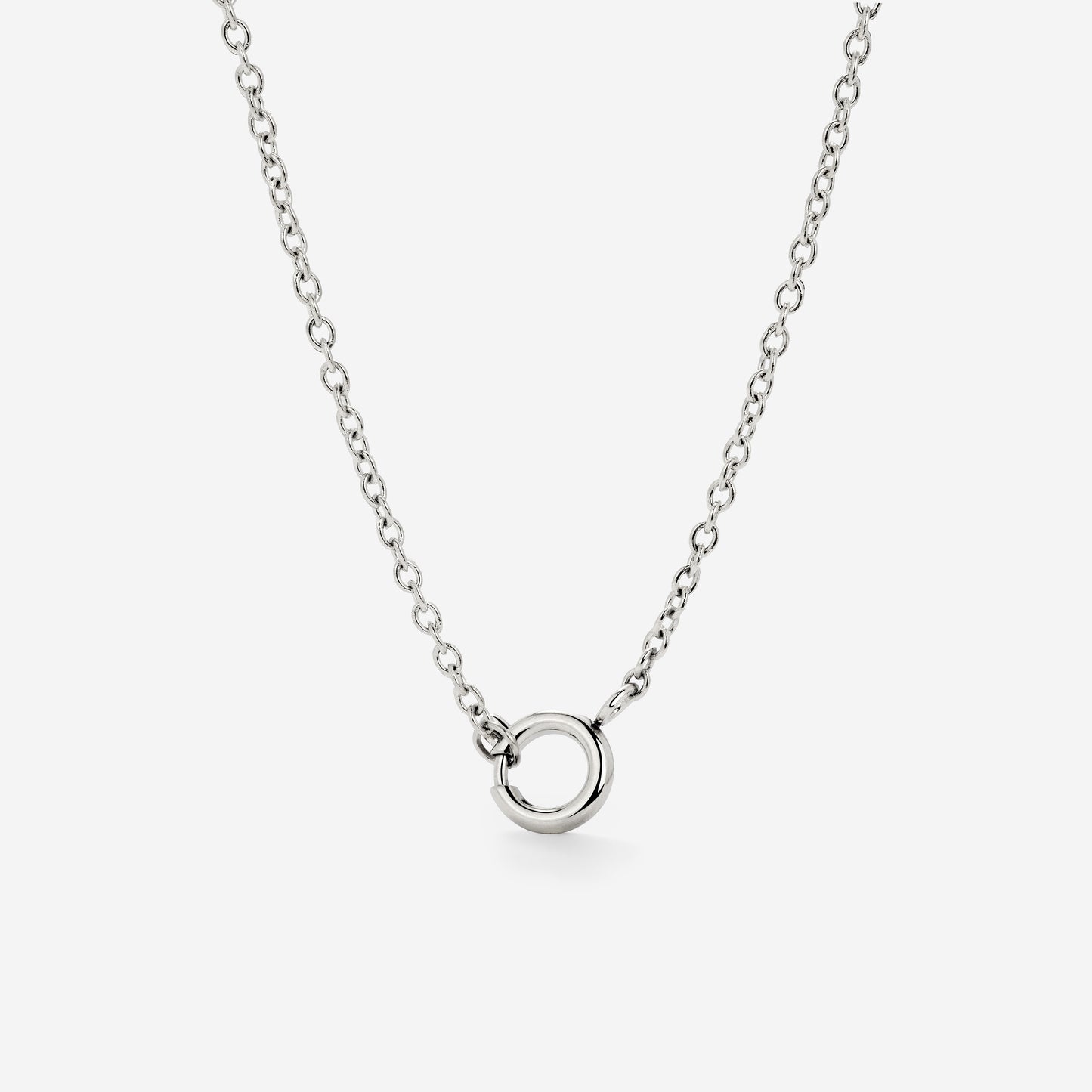 Classic Chain Charm Necklace Silber