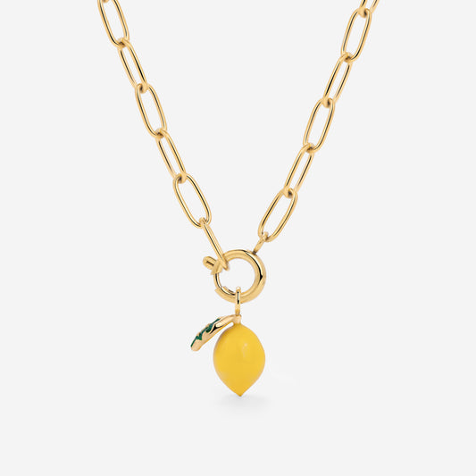 Lemony Oval Links Necklace Set Gold