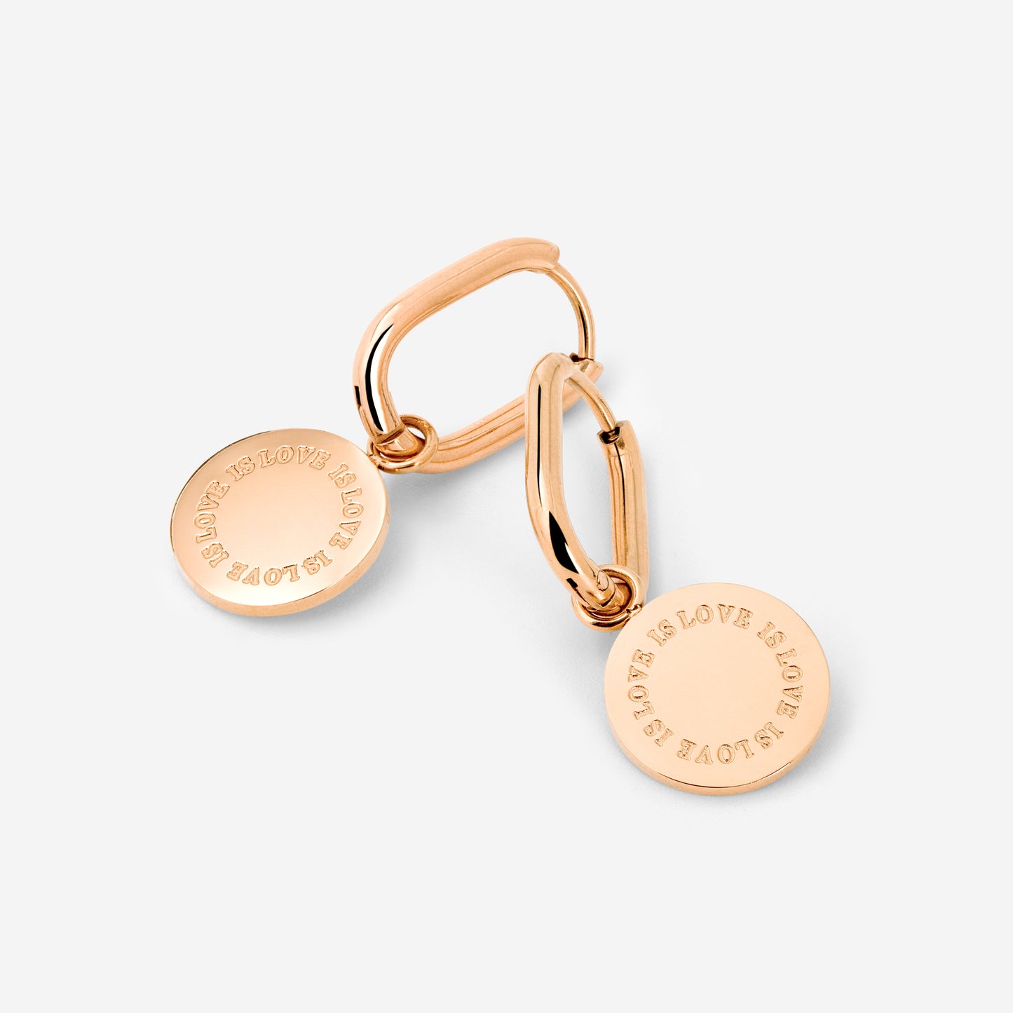 Love is Love Oval Hoop Set Baby Roségold