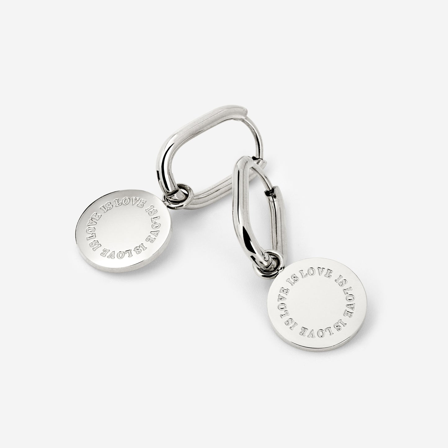 Love is Love Oval Hoop Set Baby Silber