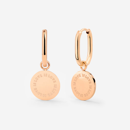 Love is Love Oval Hoop Set Baby Roségold