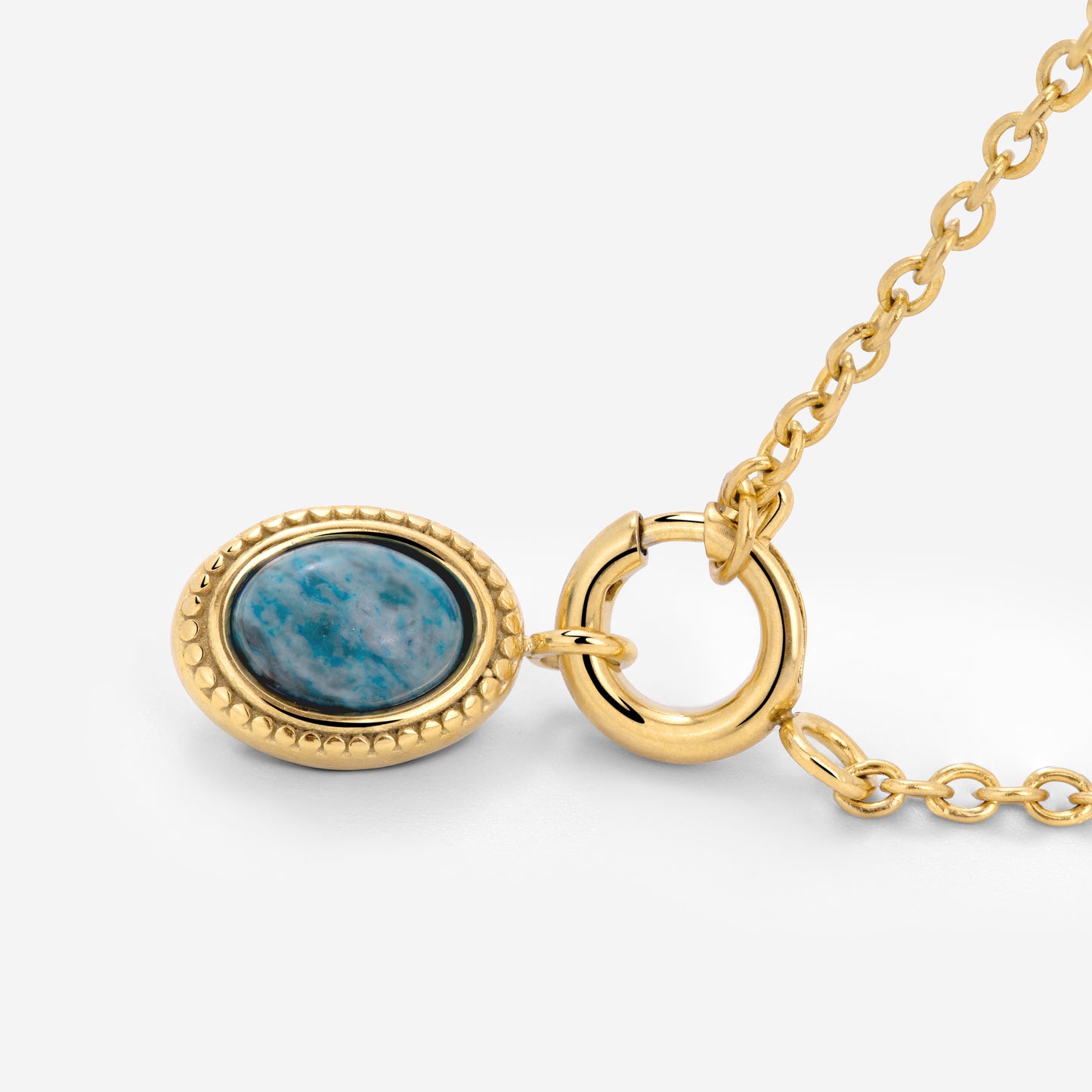 Ocean Agate Classic Chain Necklace Set Gold