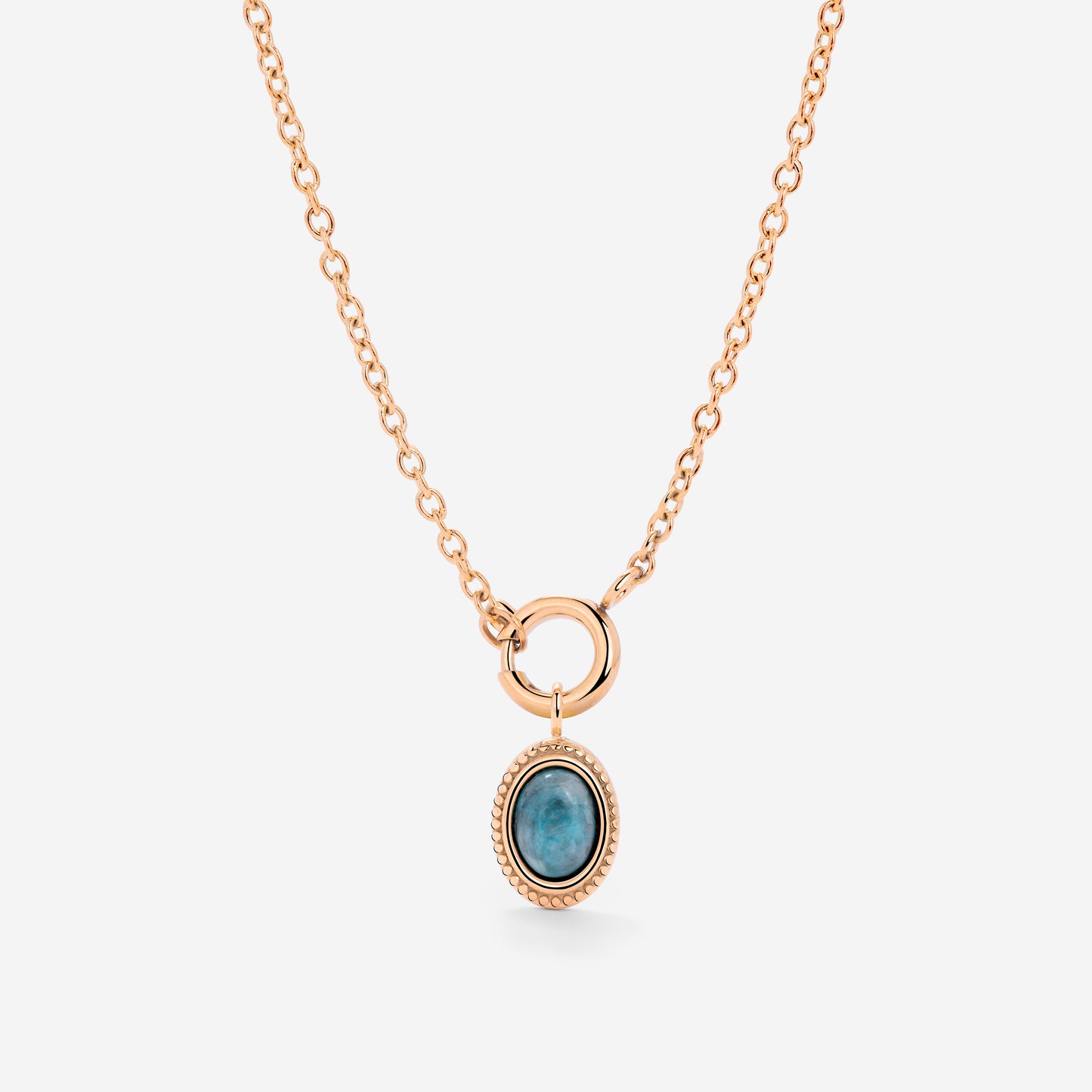 Ocean Agate Classic Chain Necklace Set Roségold
