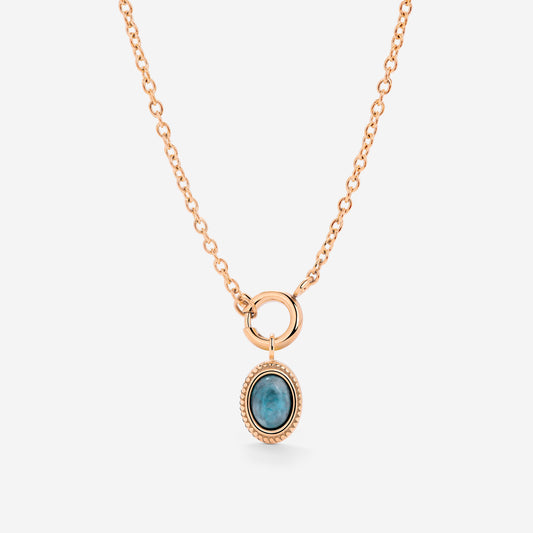 Ocean Agate Classic Chain Necklace Set Roségold