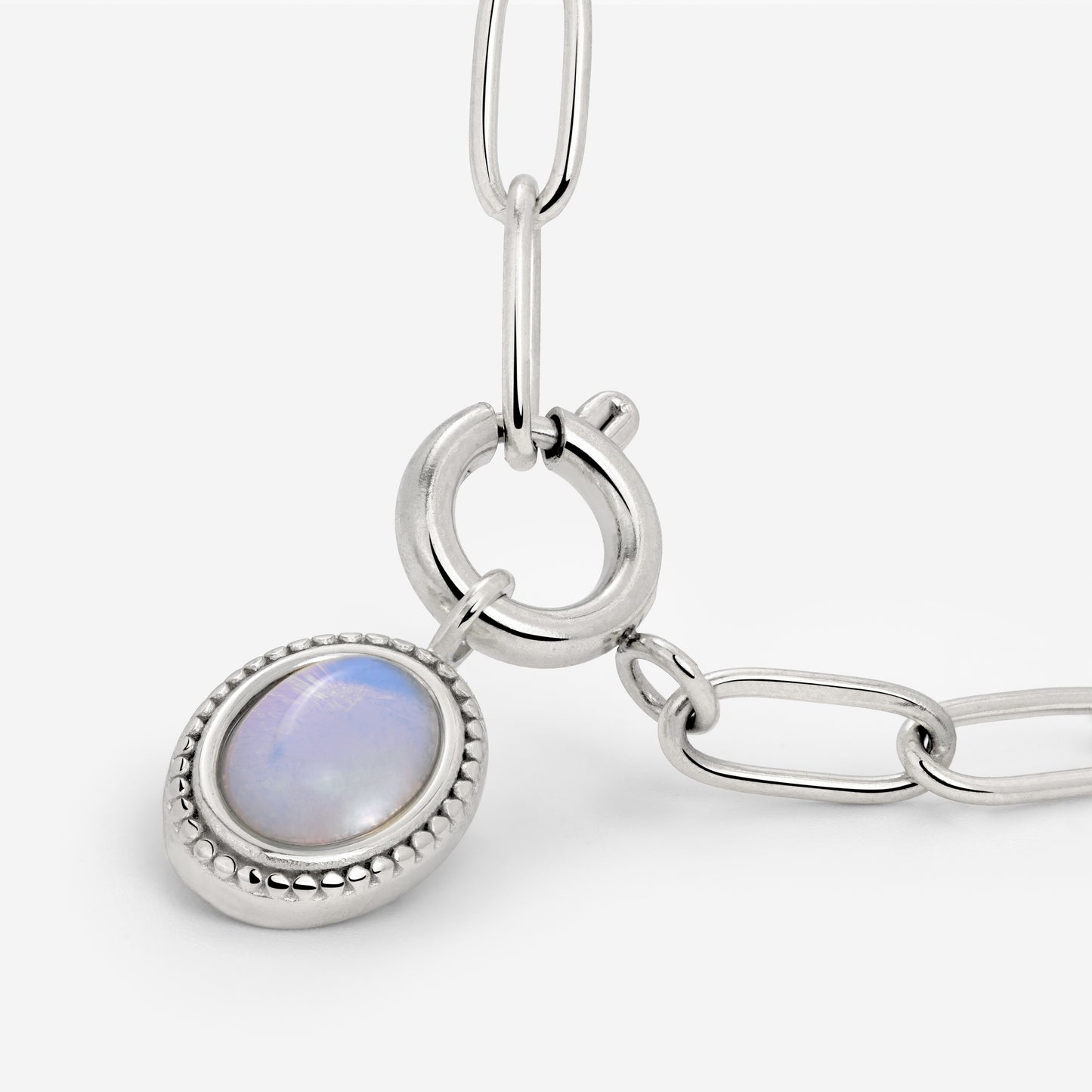 Opaline Oval Links Necklace Set Silber