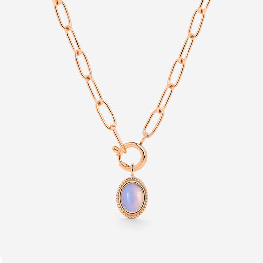 Opaline Oval Links Necklace Set Roségold