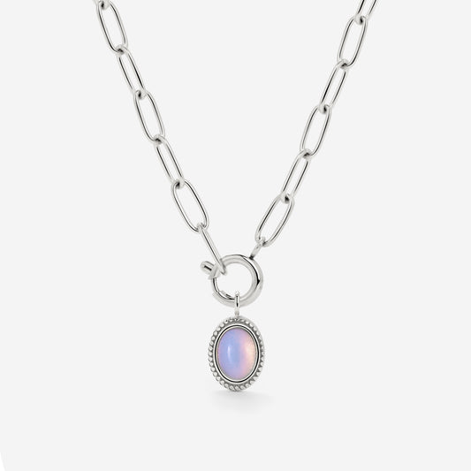 Opaline Oval Links Necklace Set Silber