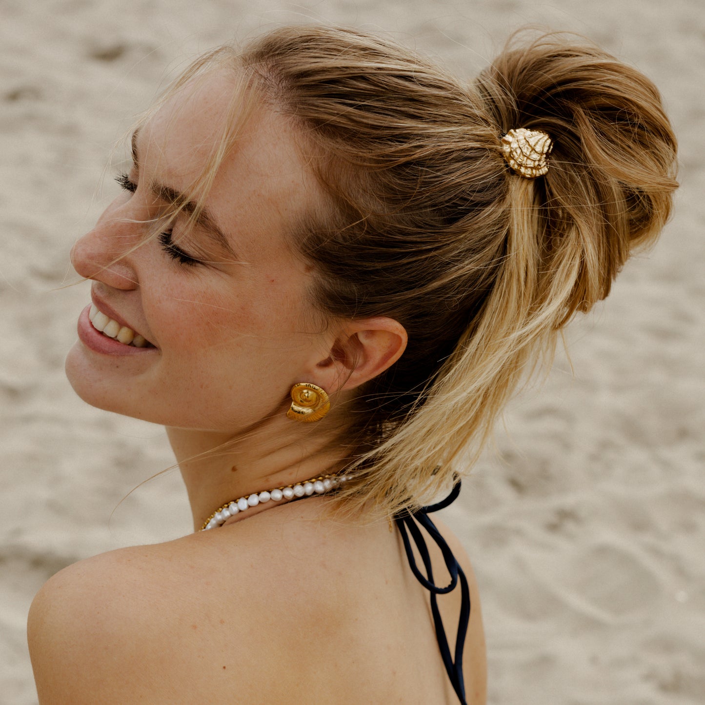 Shell Hair Tie Creme