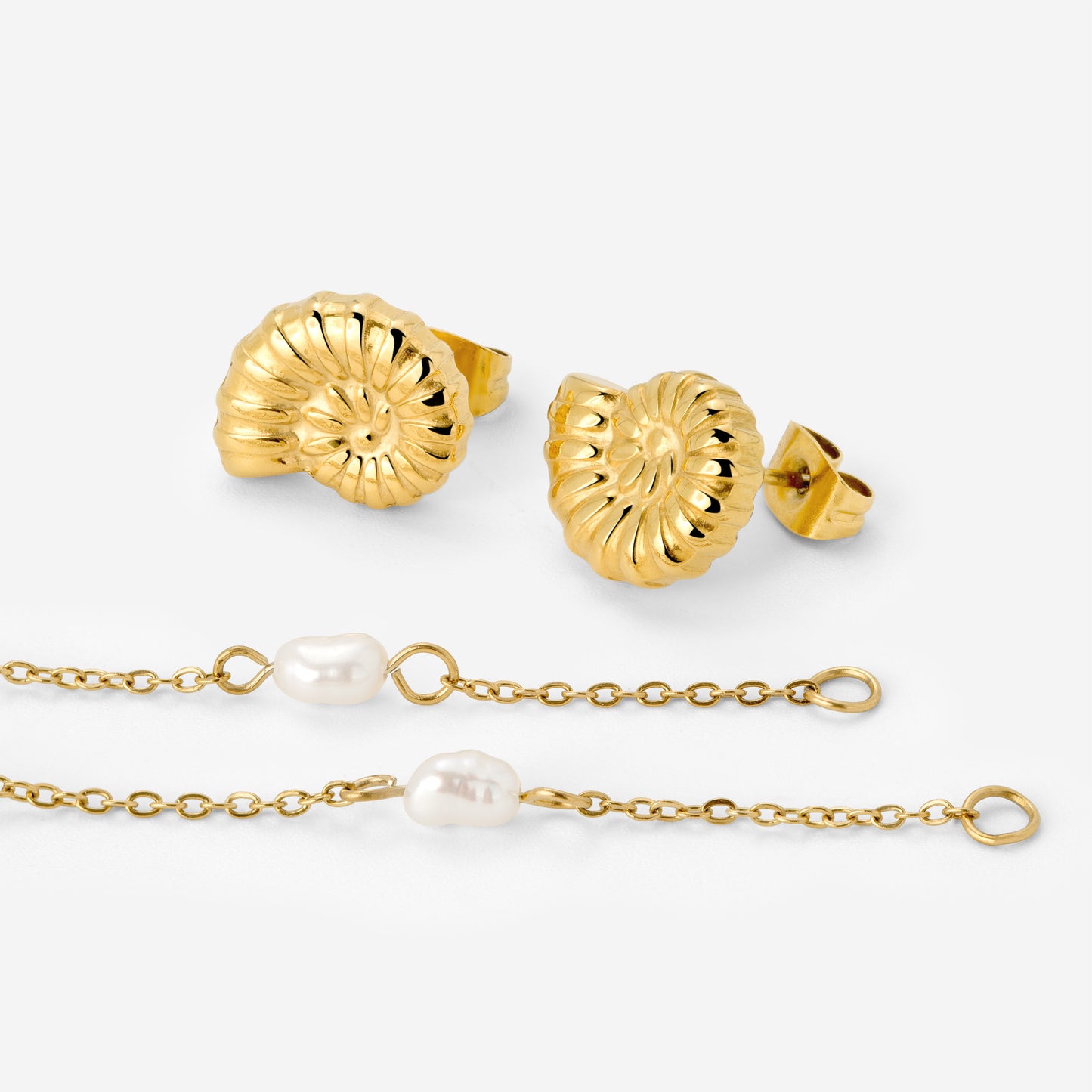 Siren's Spell Pearl Drop Earrings Gold