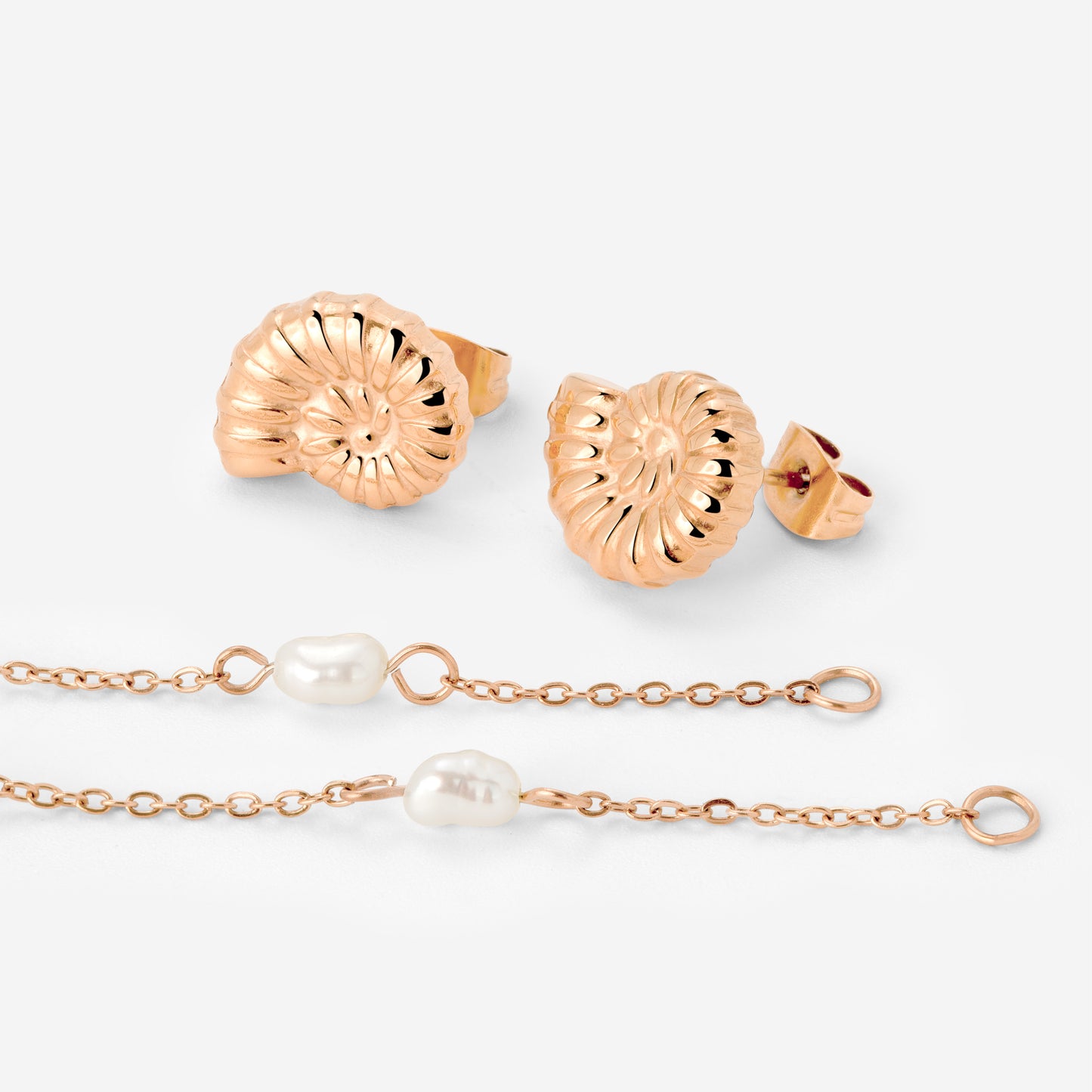 Siren's Spell Pearl Drop Earrings Roségold