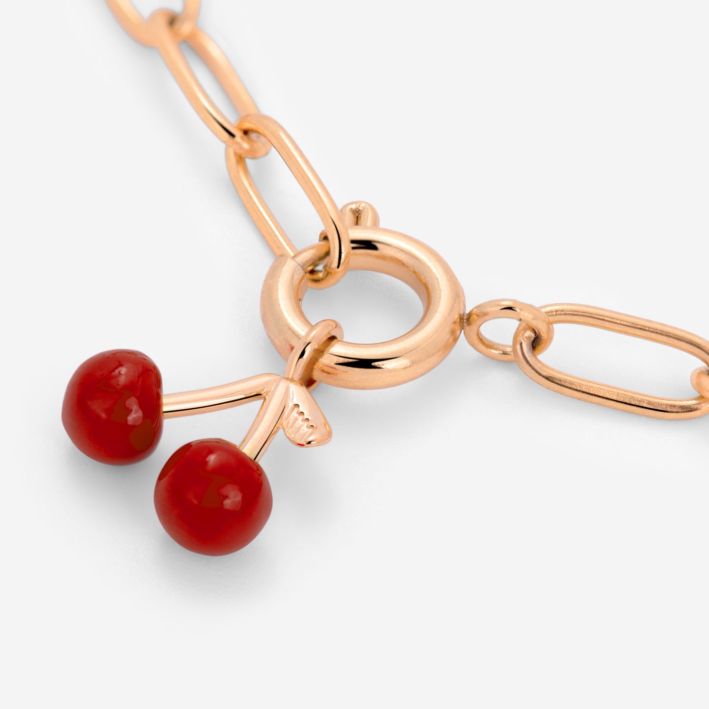 Very Cherry Oval Links Necklace Set Roségold