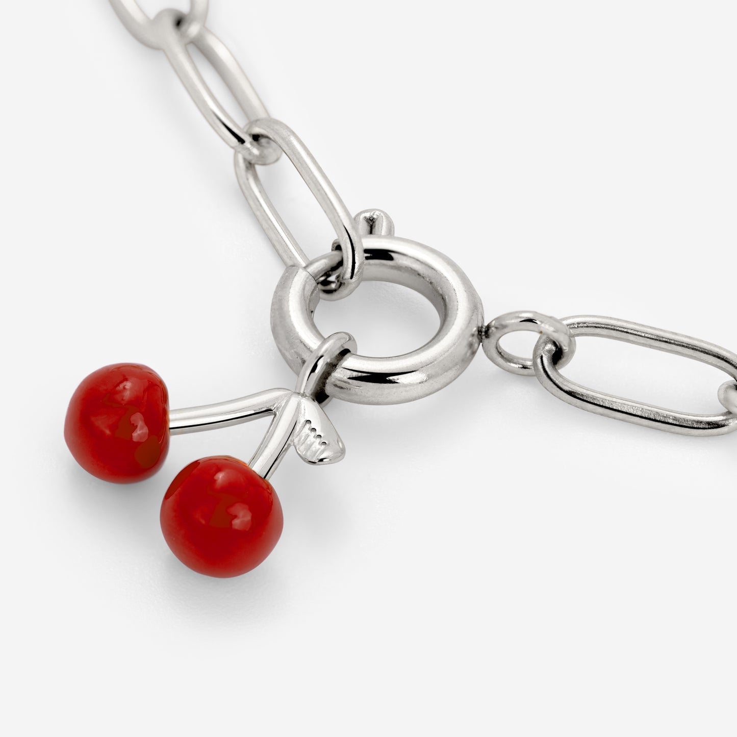 Very Cherry Oval Links Necklace Set Silber