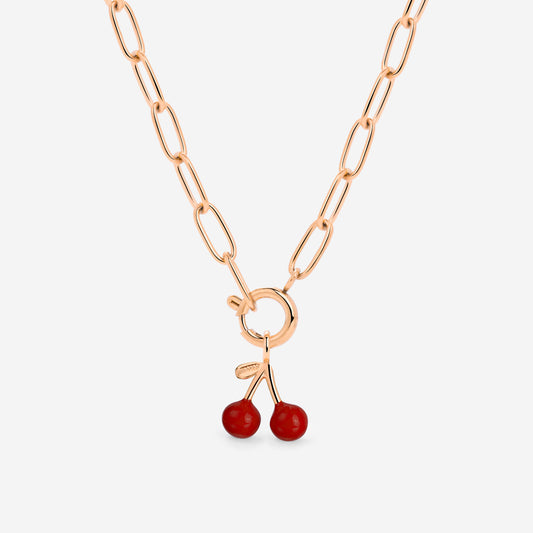 Very Cherry Oval Links Necklace Set Roségold