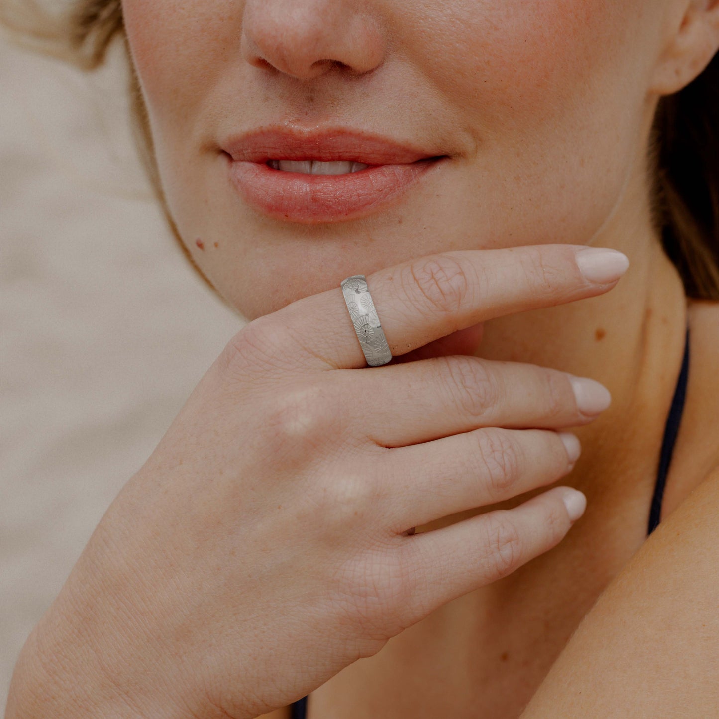 Ammonite Shell Ring Silber