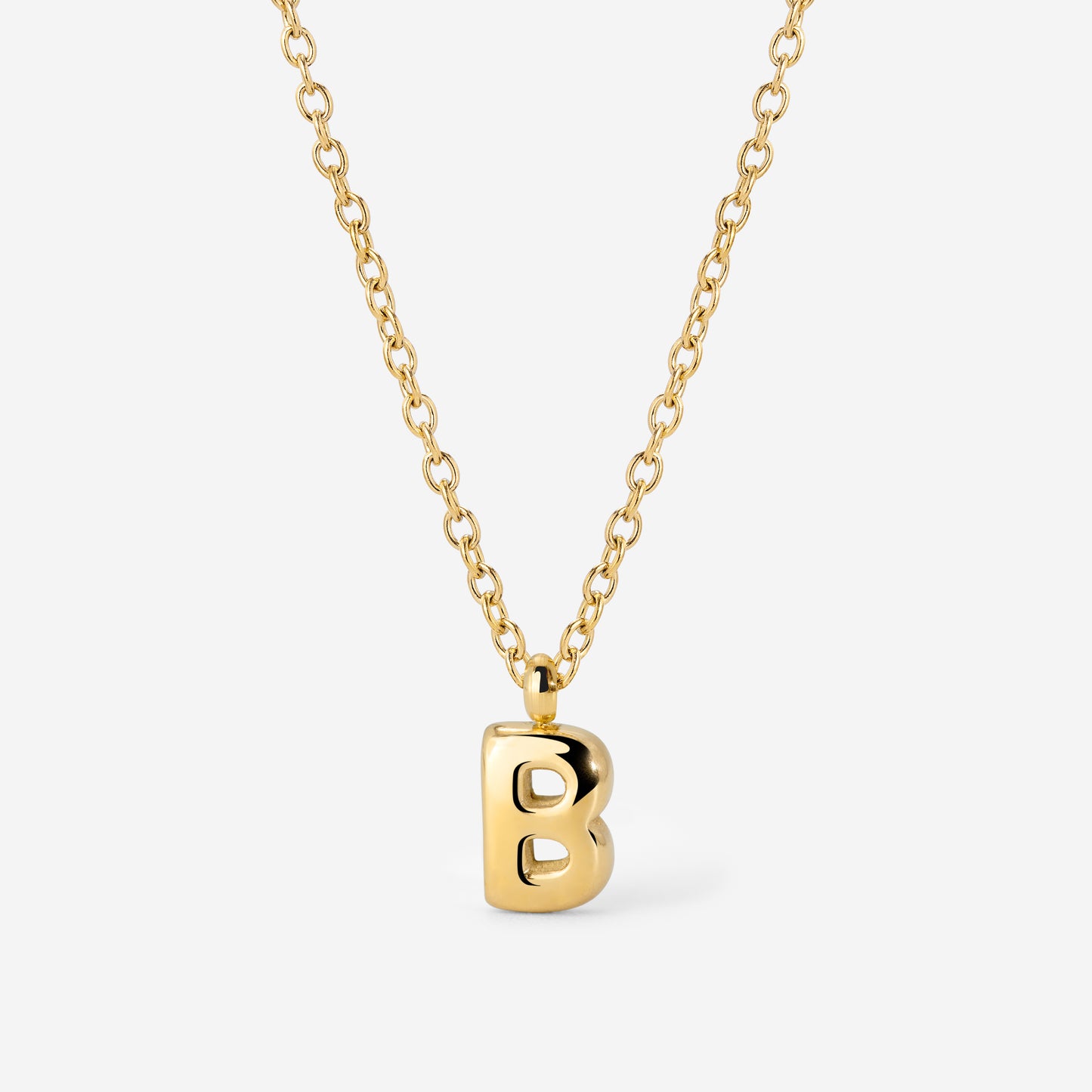 Bubble Letter Necklace Gold
