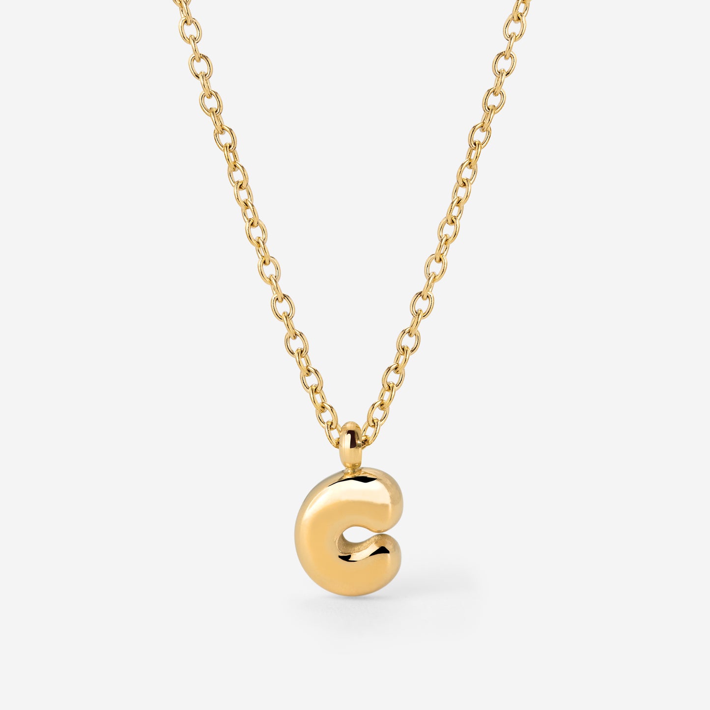 Bubble Letter Necklace Gold