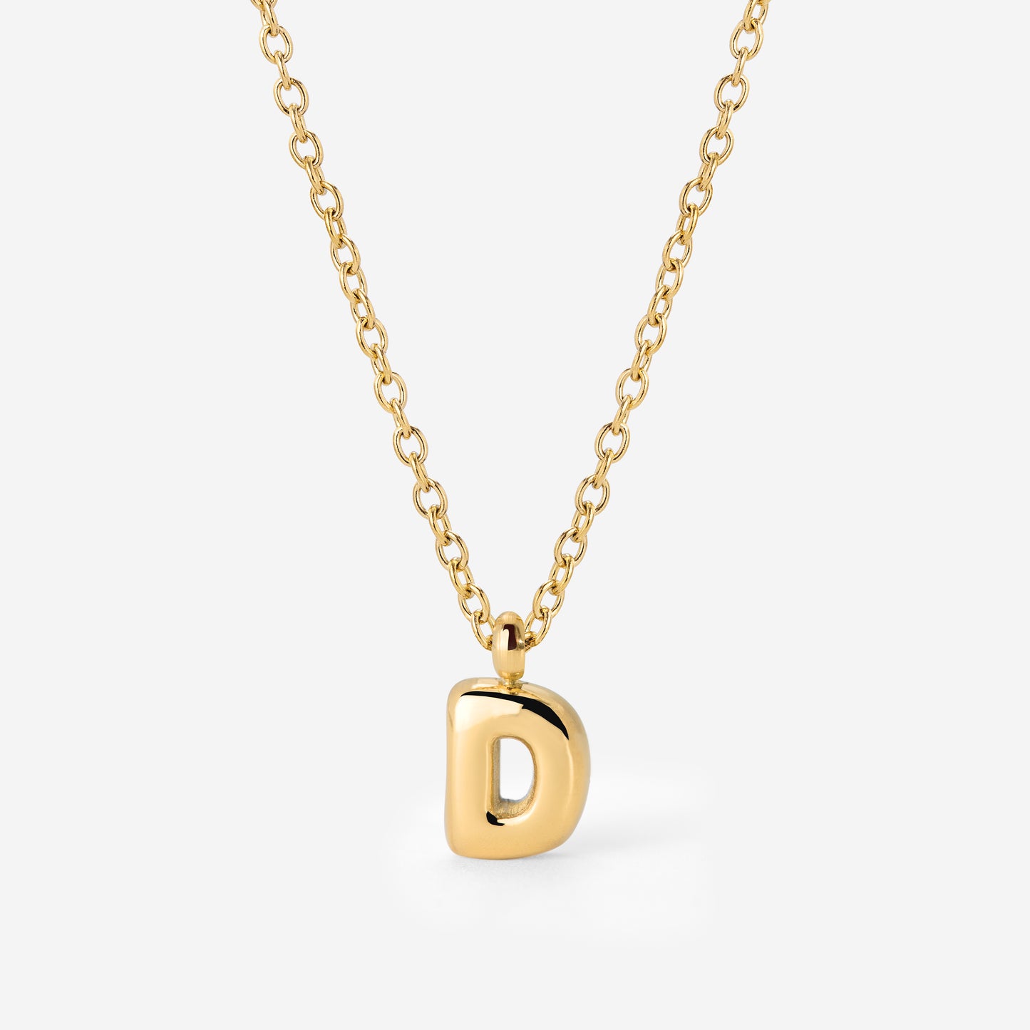 Bubble Letter Necklace Gold