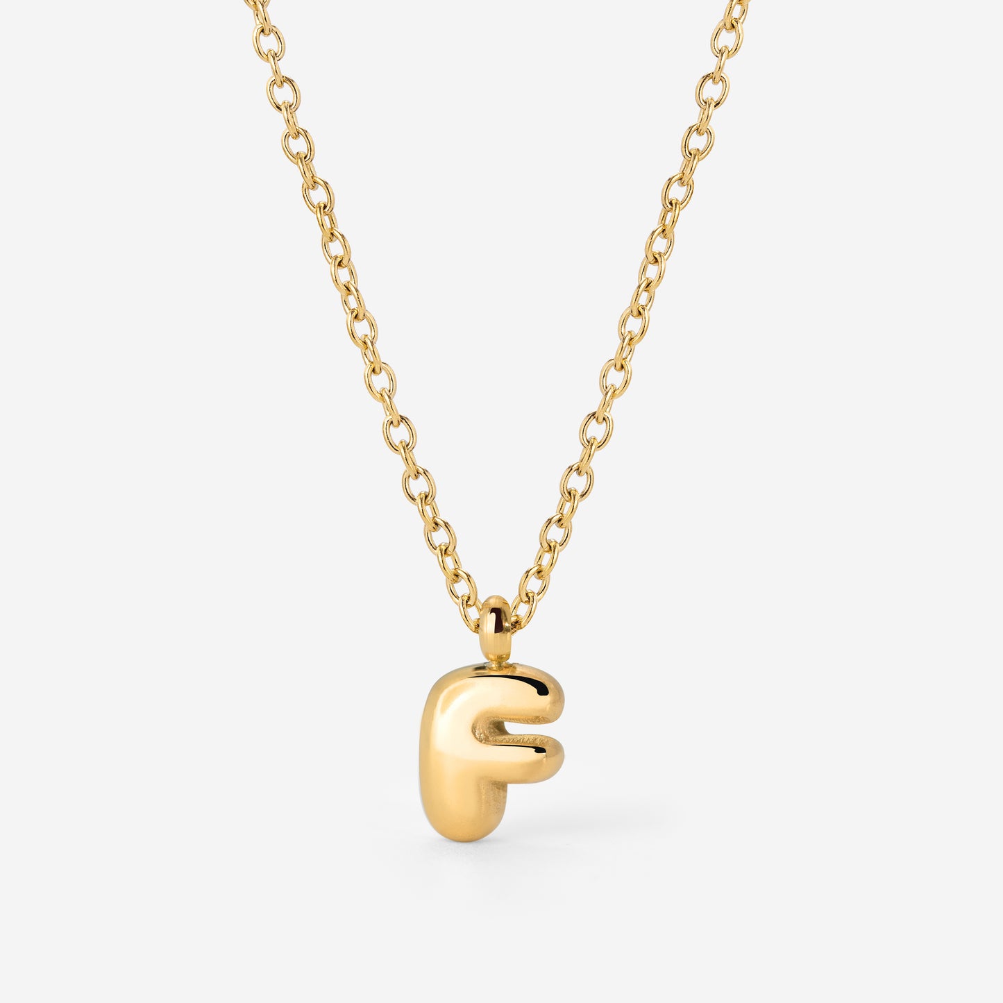 Bubble Letter Necklace Gold