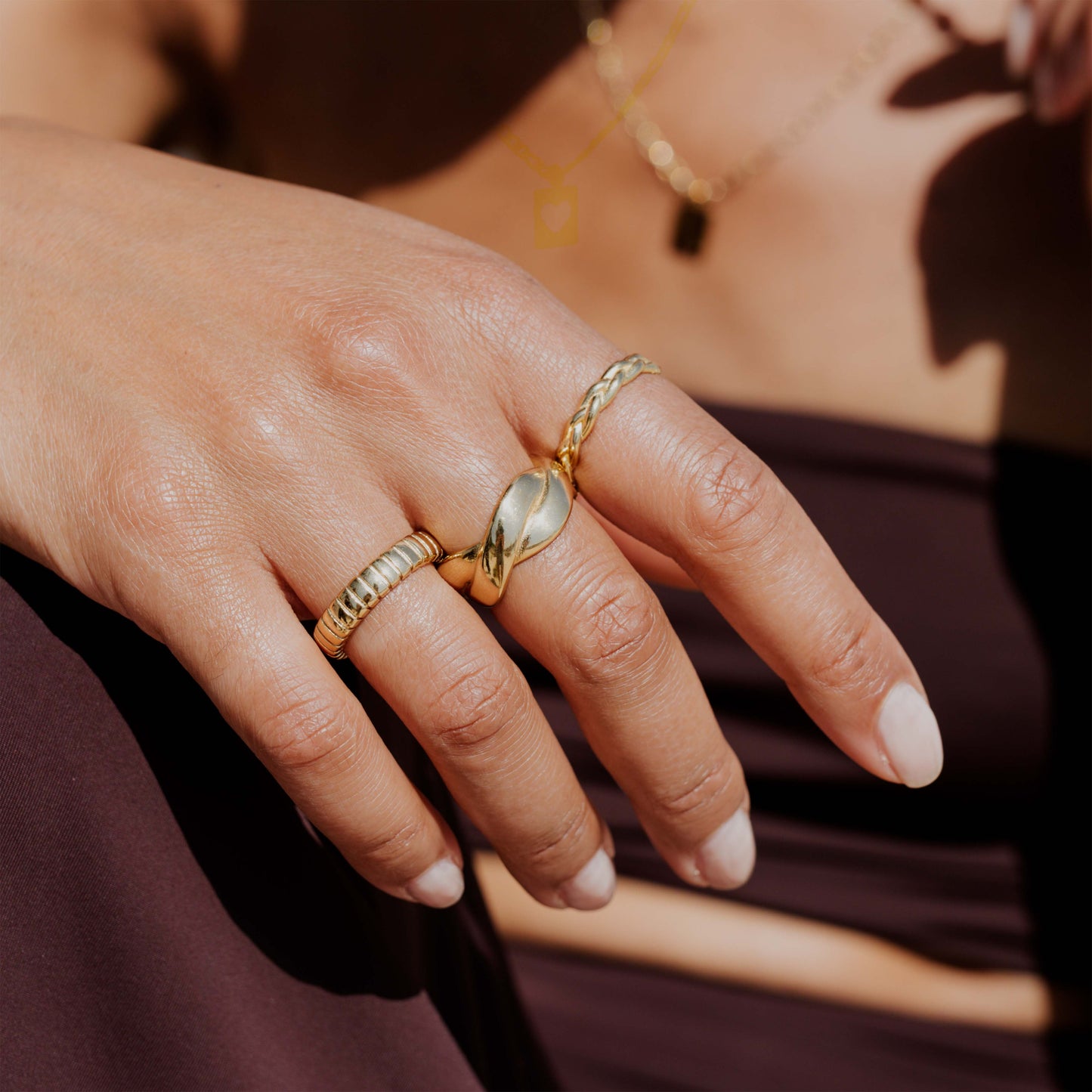 Striped Ring Bold Gold