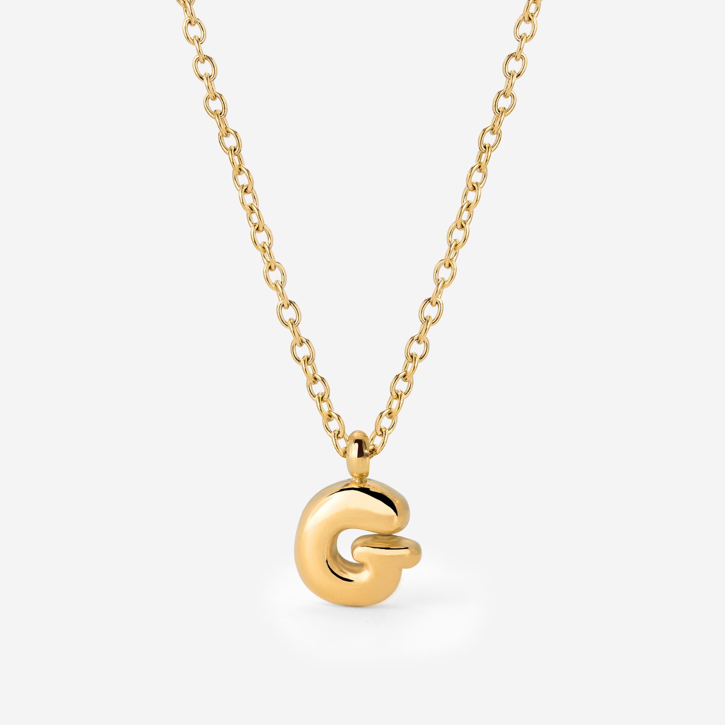 Bubble Letter Necklace Gold