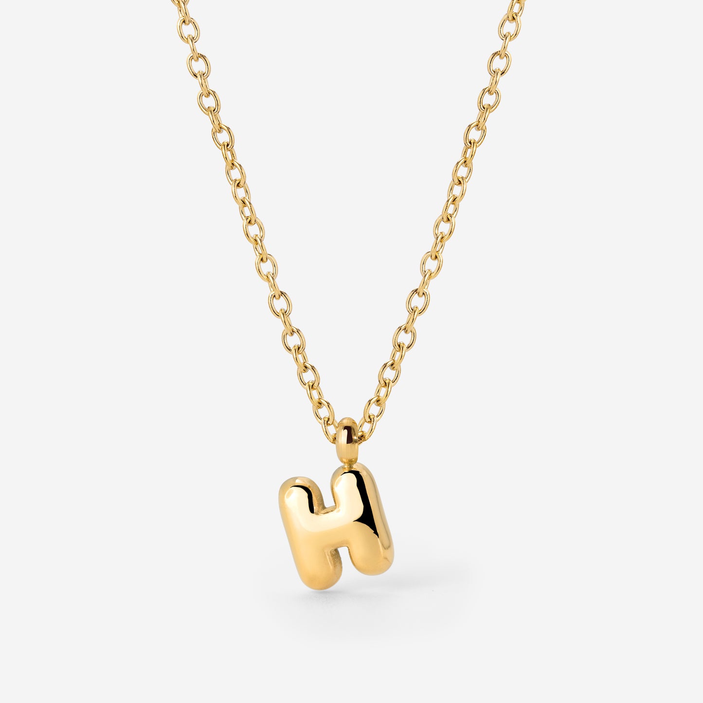 Bubble Letter Necklace Gold