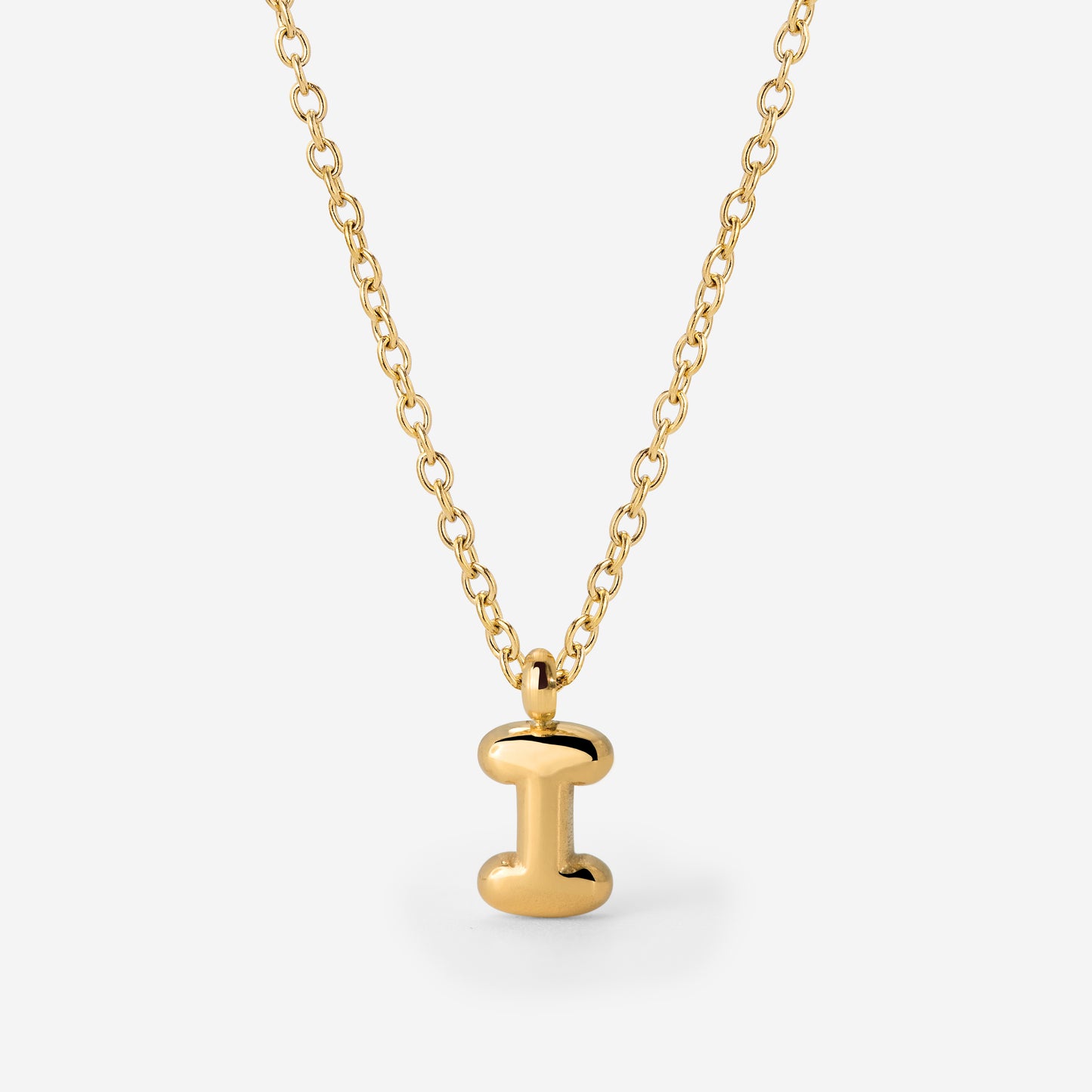 Bubble Letter Necklace Gold