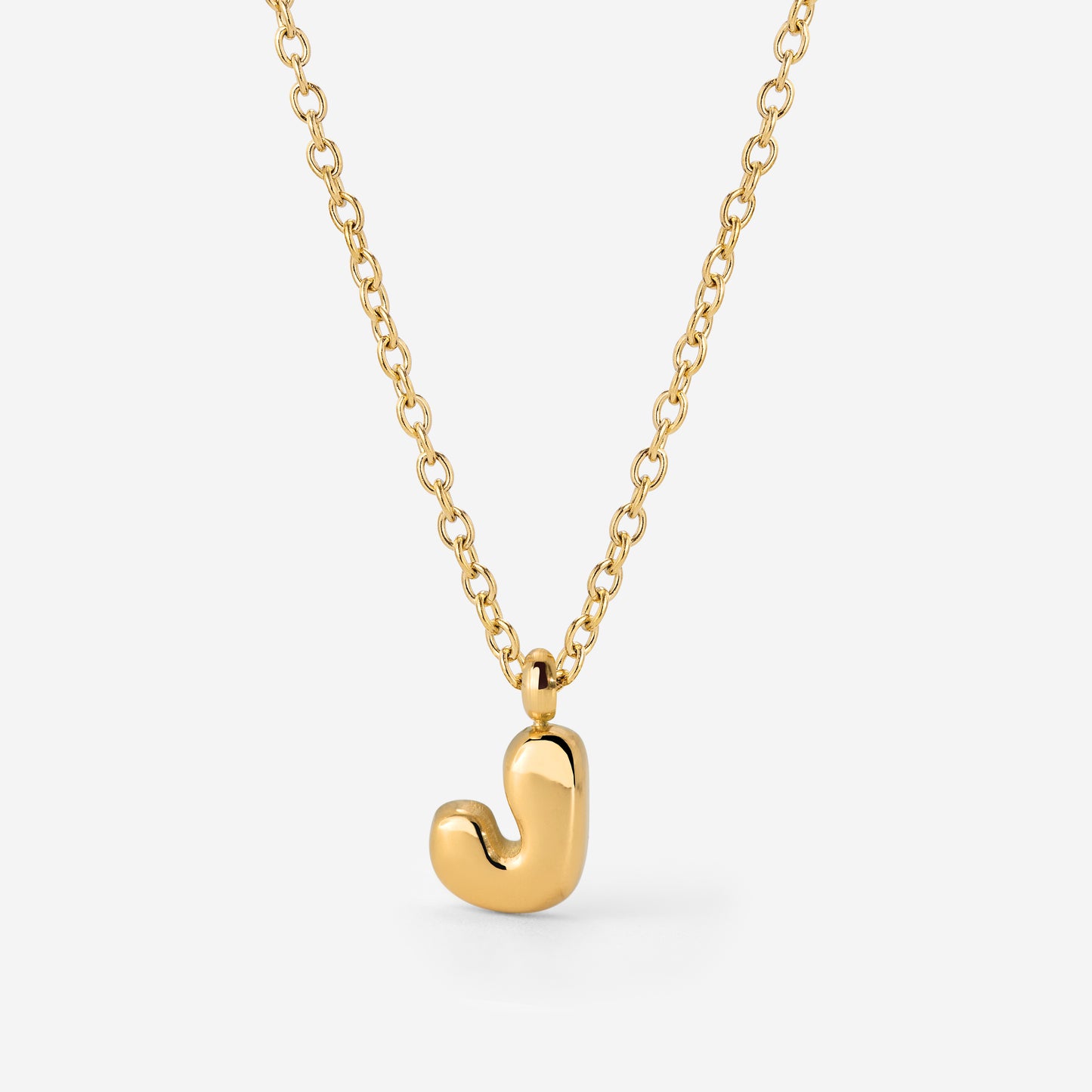 Bubble Letter Necklace Gold