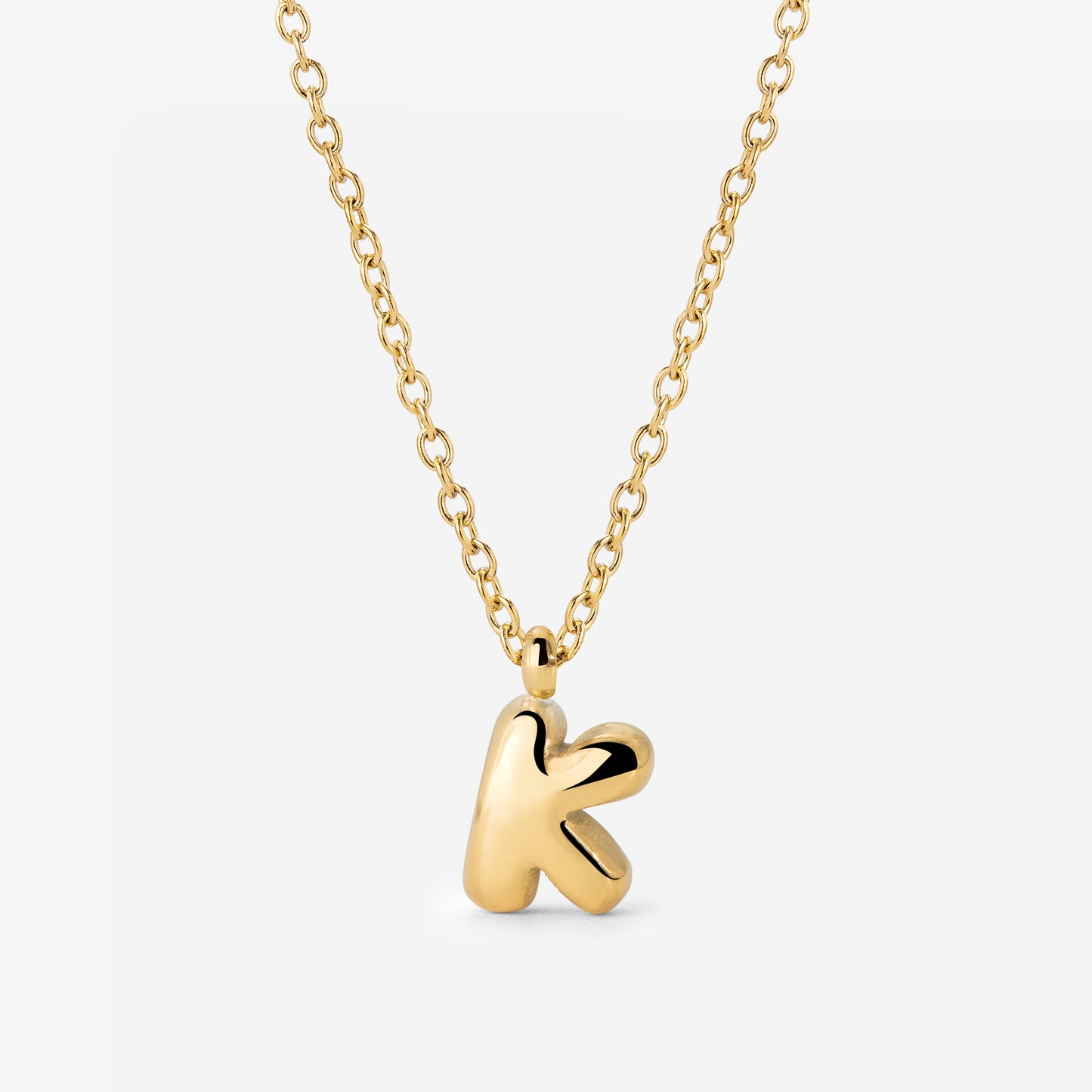 Bubble Letter Necklace Gold