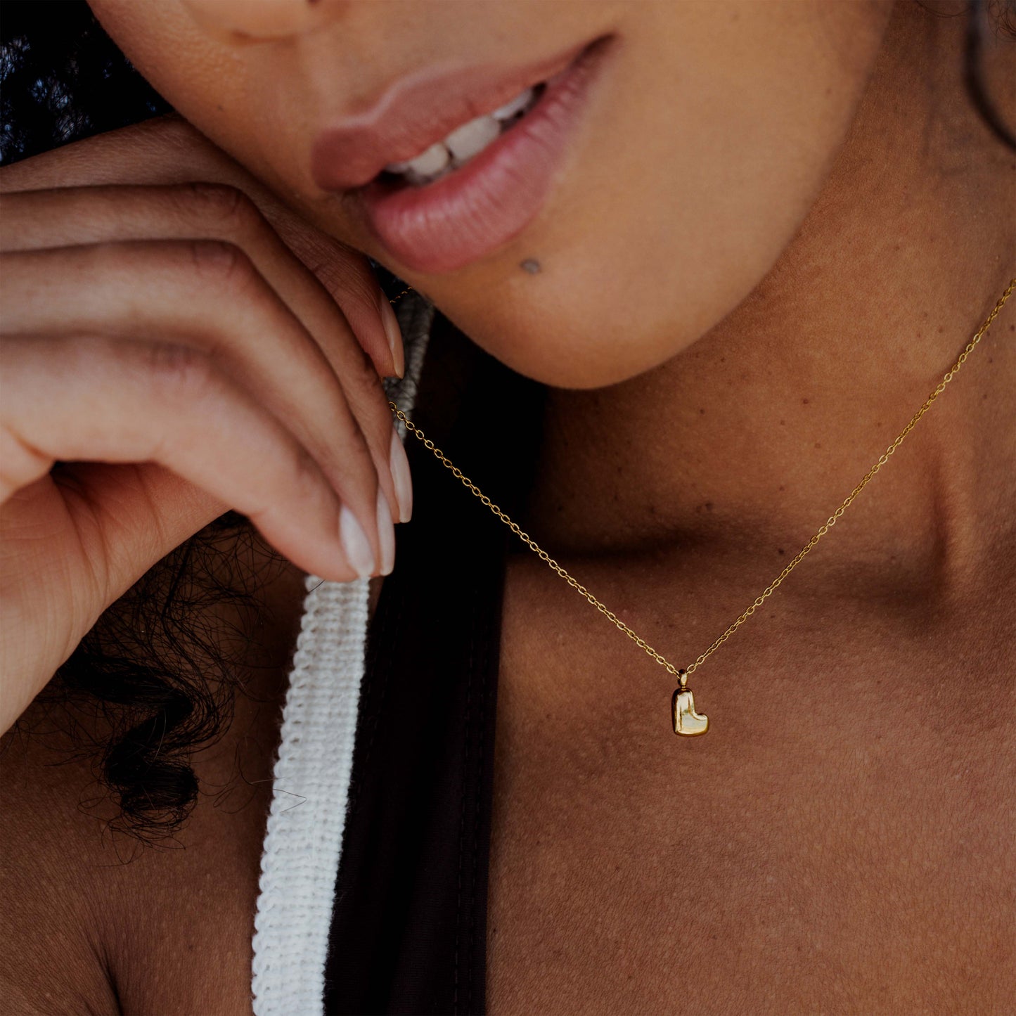 Bubble Letter Necklace Gold