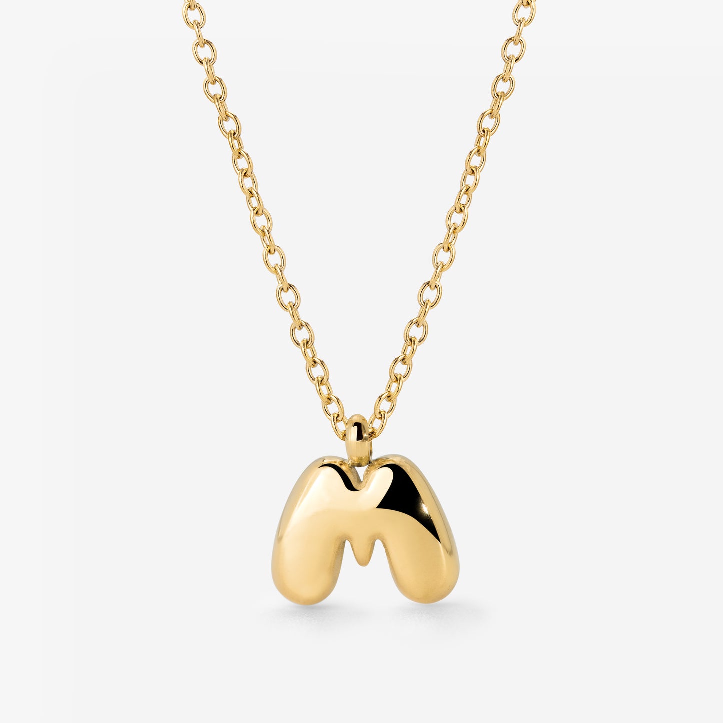Bubble Letter Necklace Gold