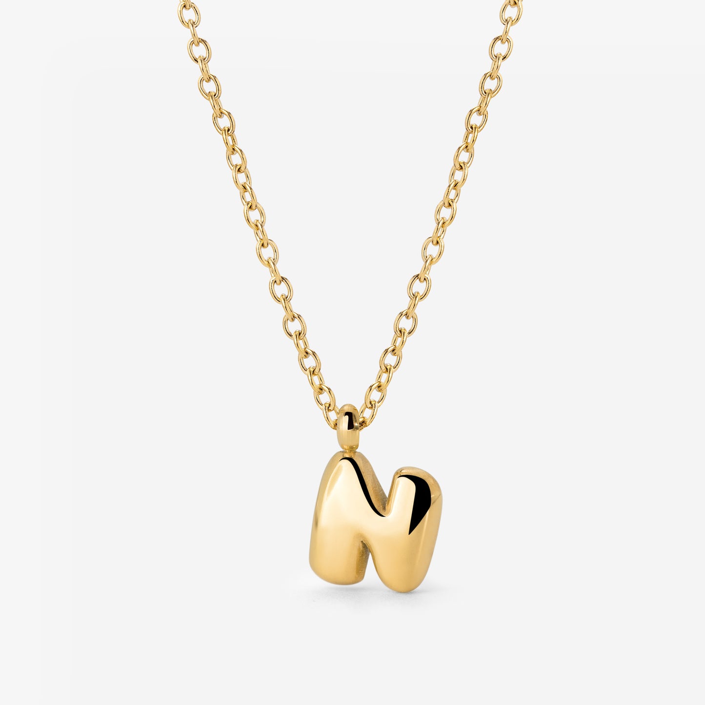 Bubble Letter Necklace Gold