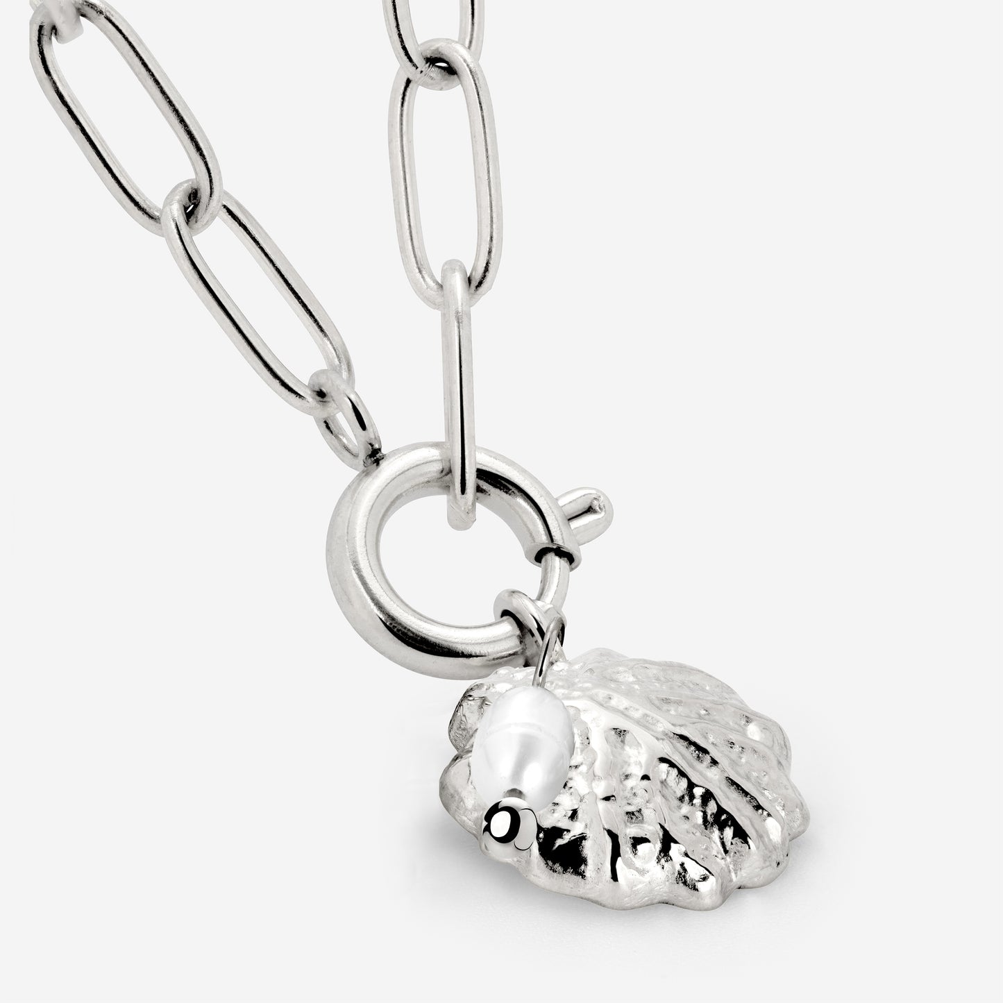 Ocean Lovers Oval Links Necklace Set Silber
