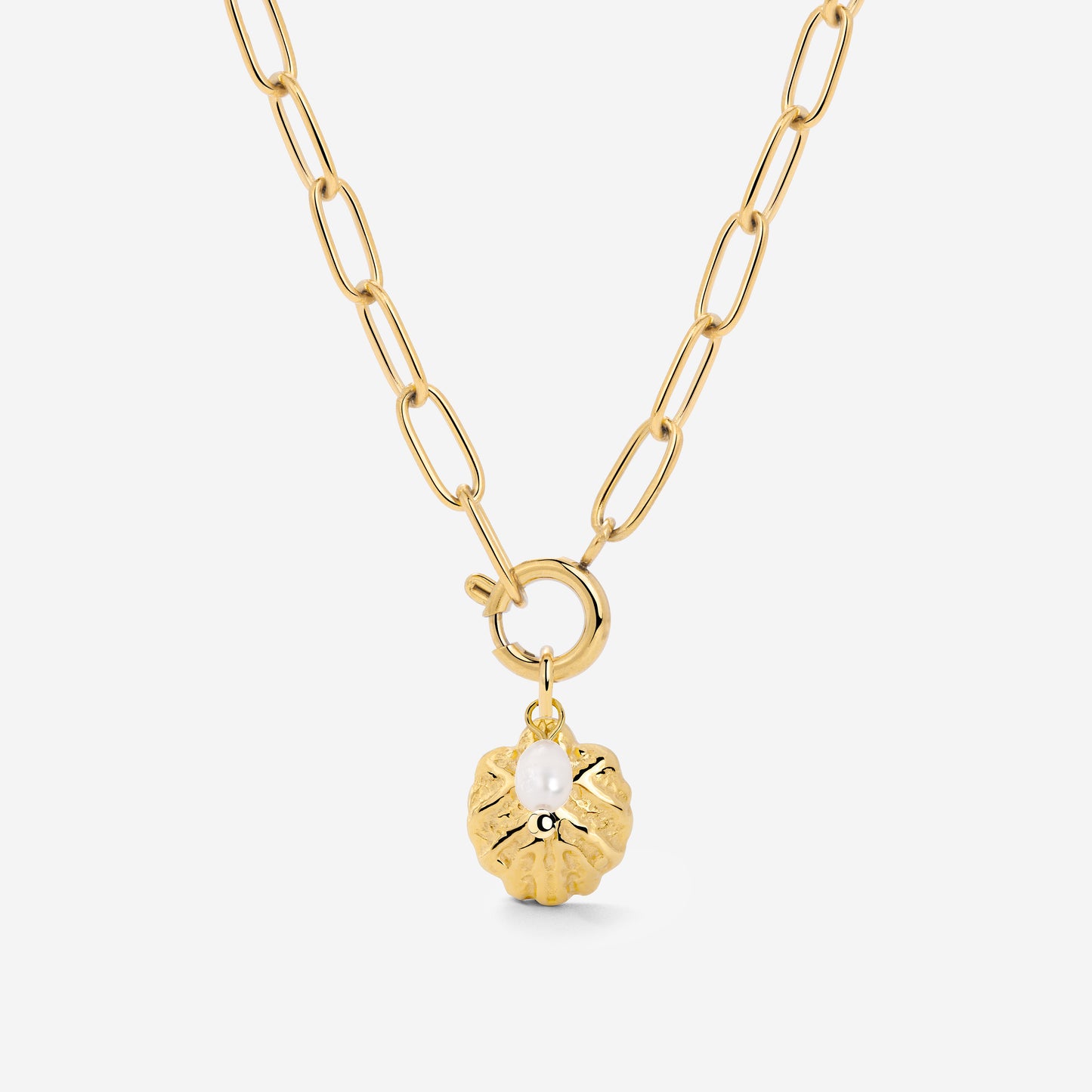 Ocean Lovers Oval Links Necklace Set Gold