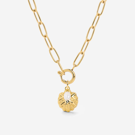 Ocean Lovers Oval Links Necklace Set Gold