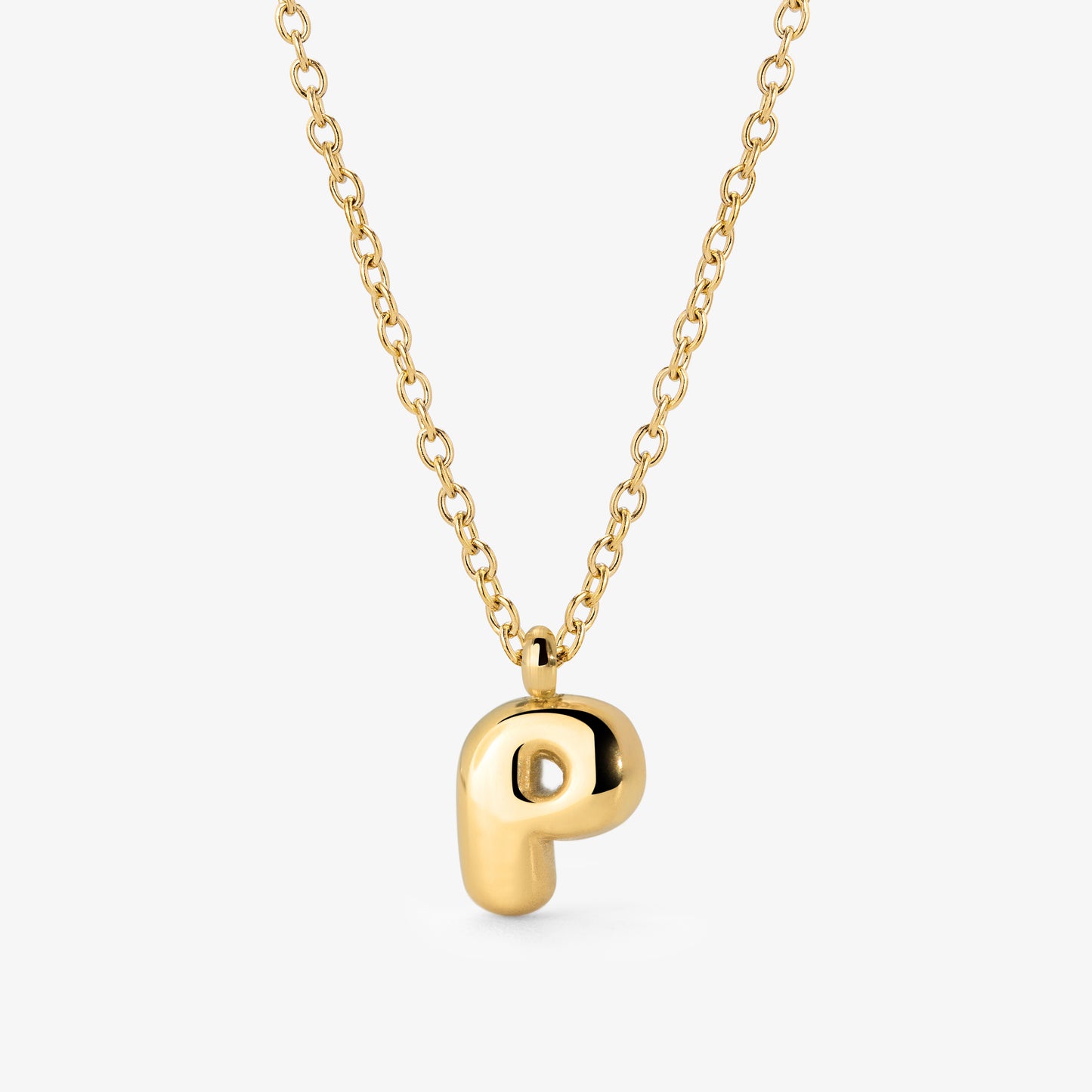 Bubble Letter Necklace Gold