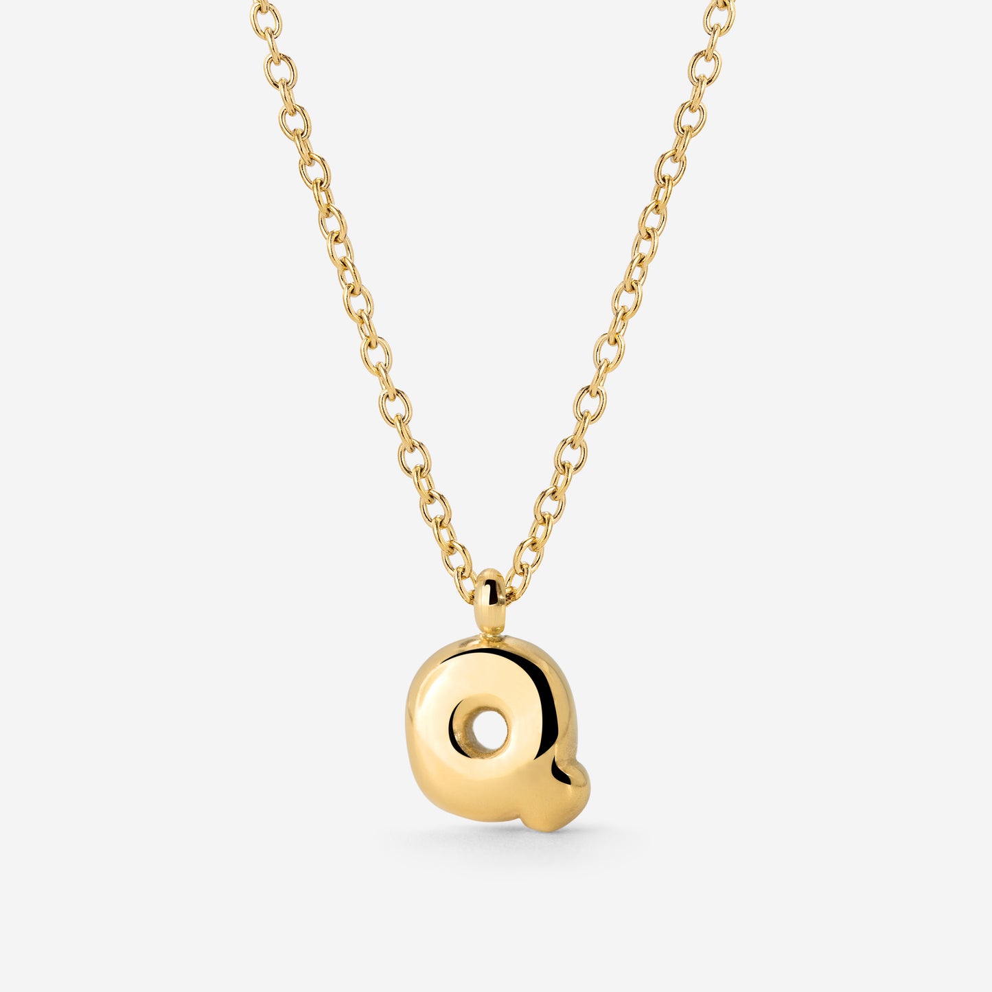 Bubble Letter Necklace Gold