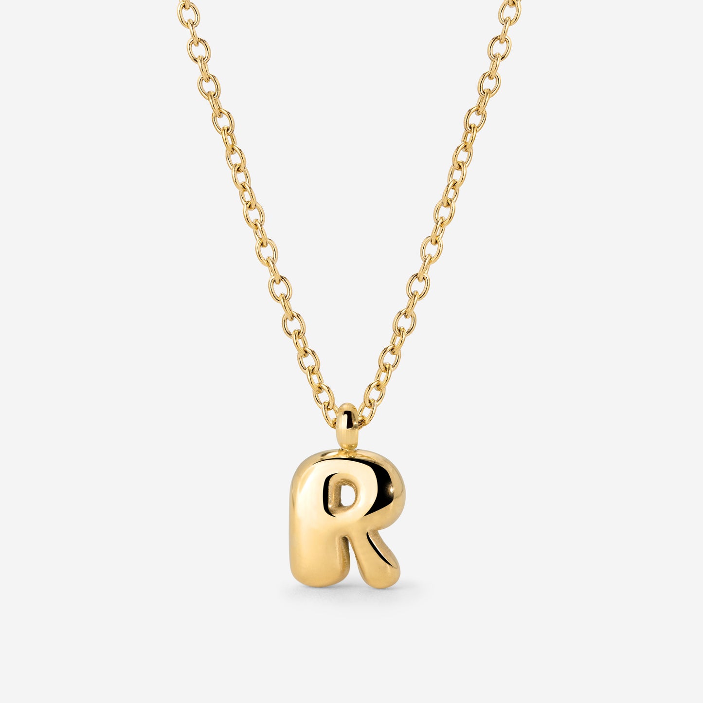 Bubble Letter Necklace Gold