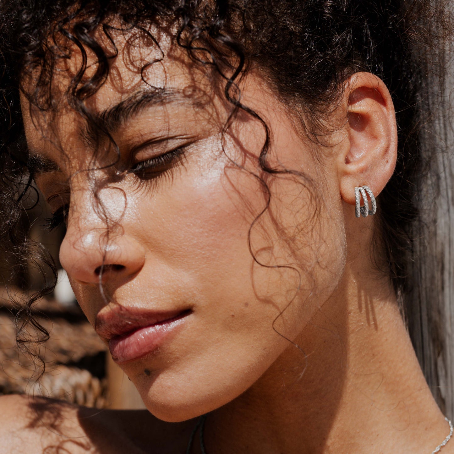 Triple Trouble Studs Silber