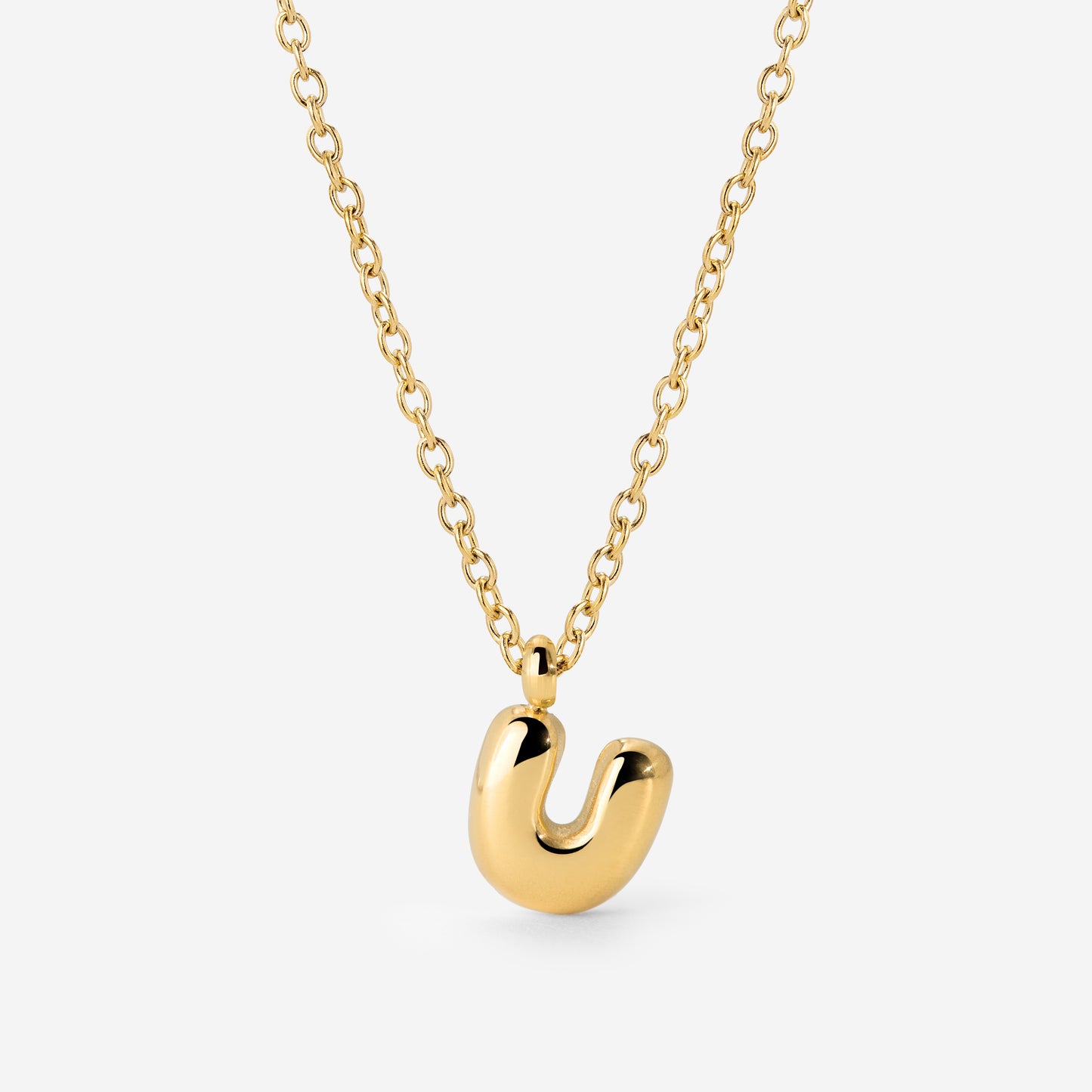 Bubble Letter Necklace Gold