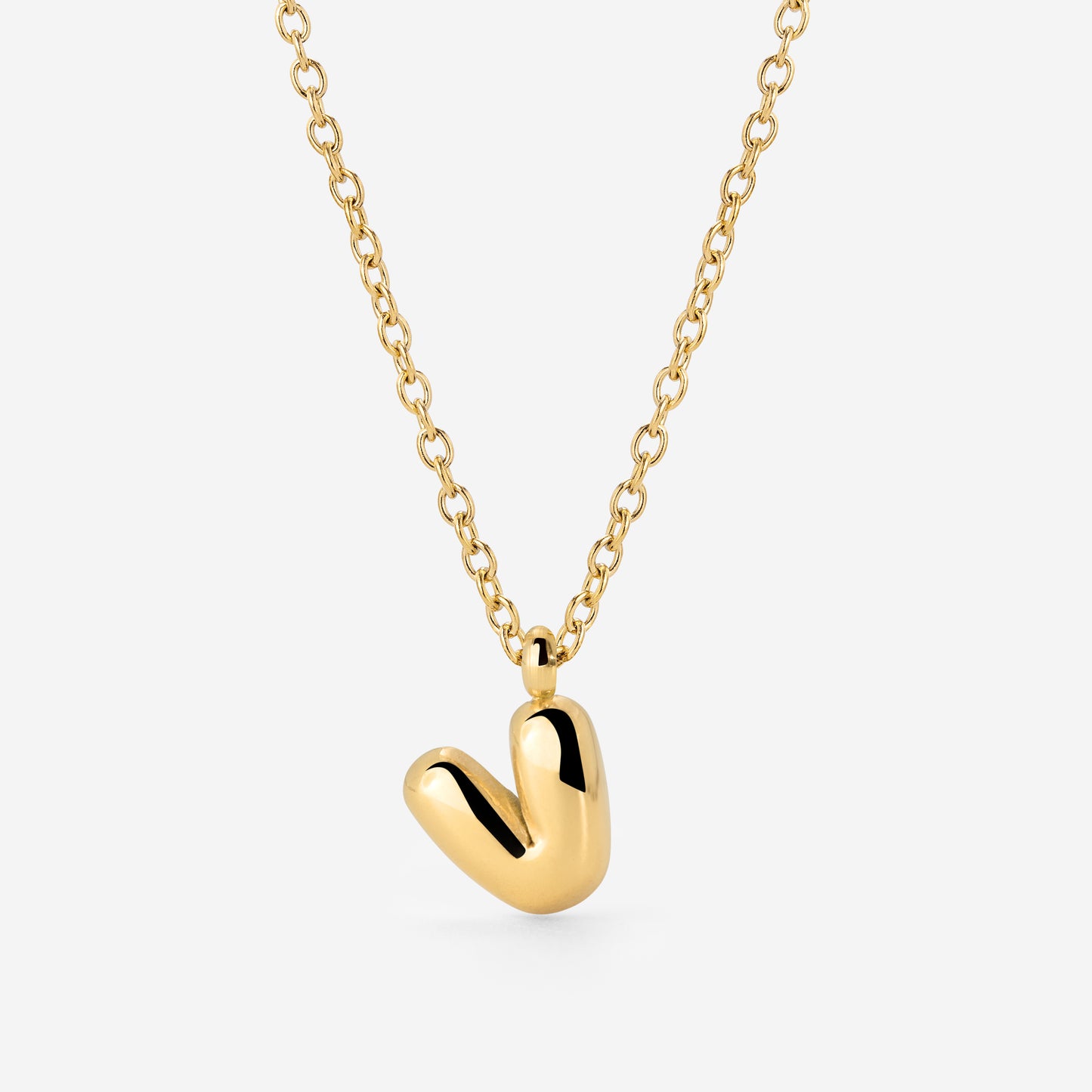 Bubble Letter Necklace Gold