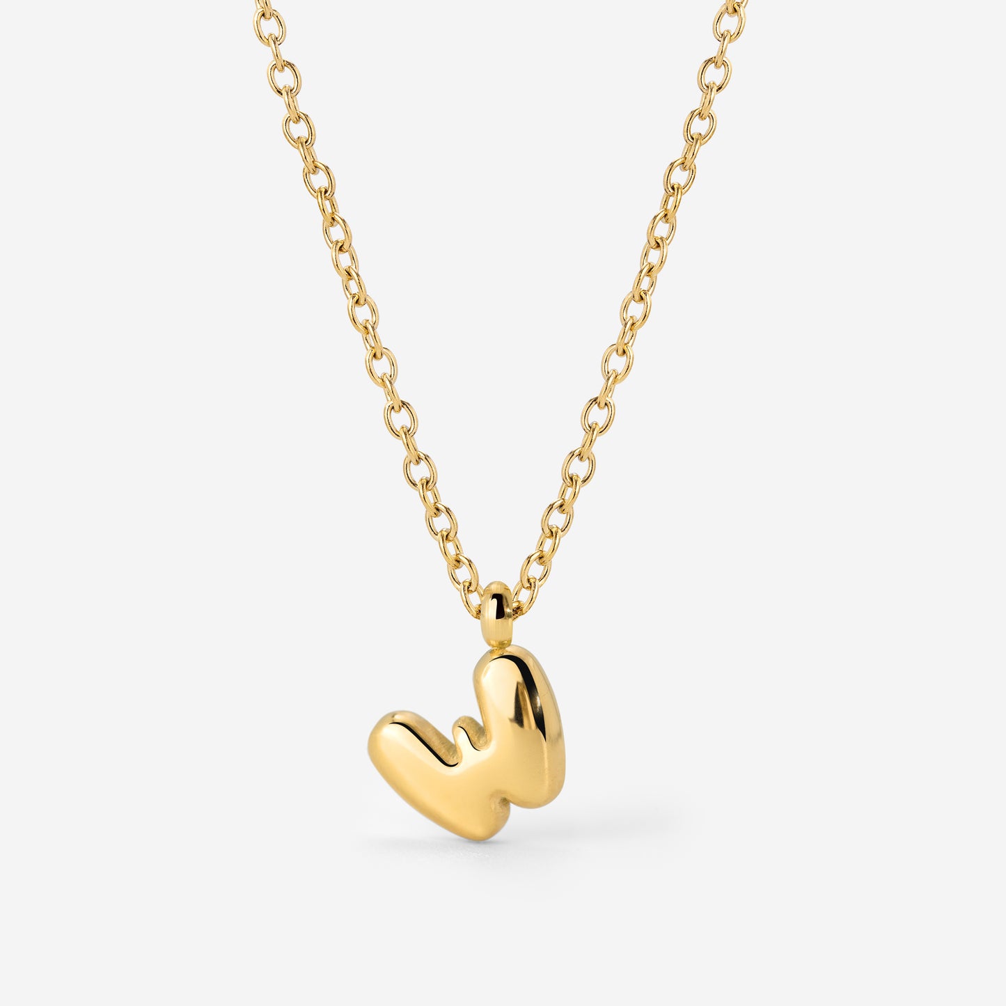 Bubble Letter Necklace Gold