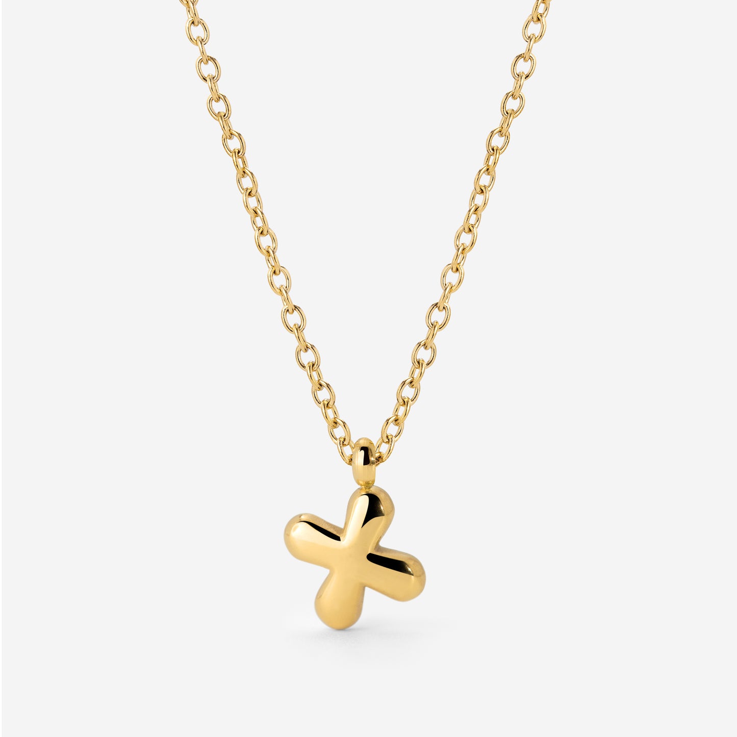 Bubble Letter Necklace Gold