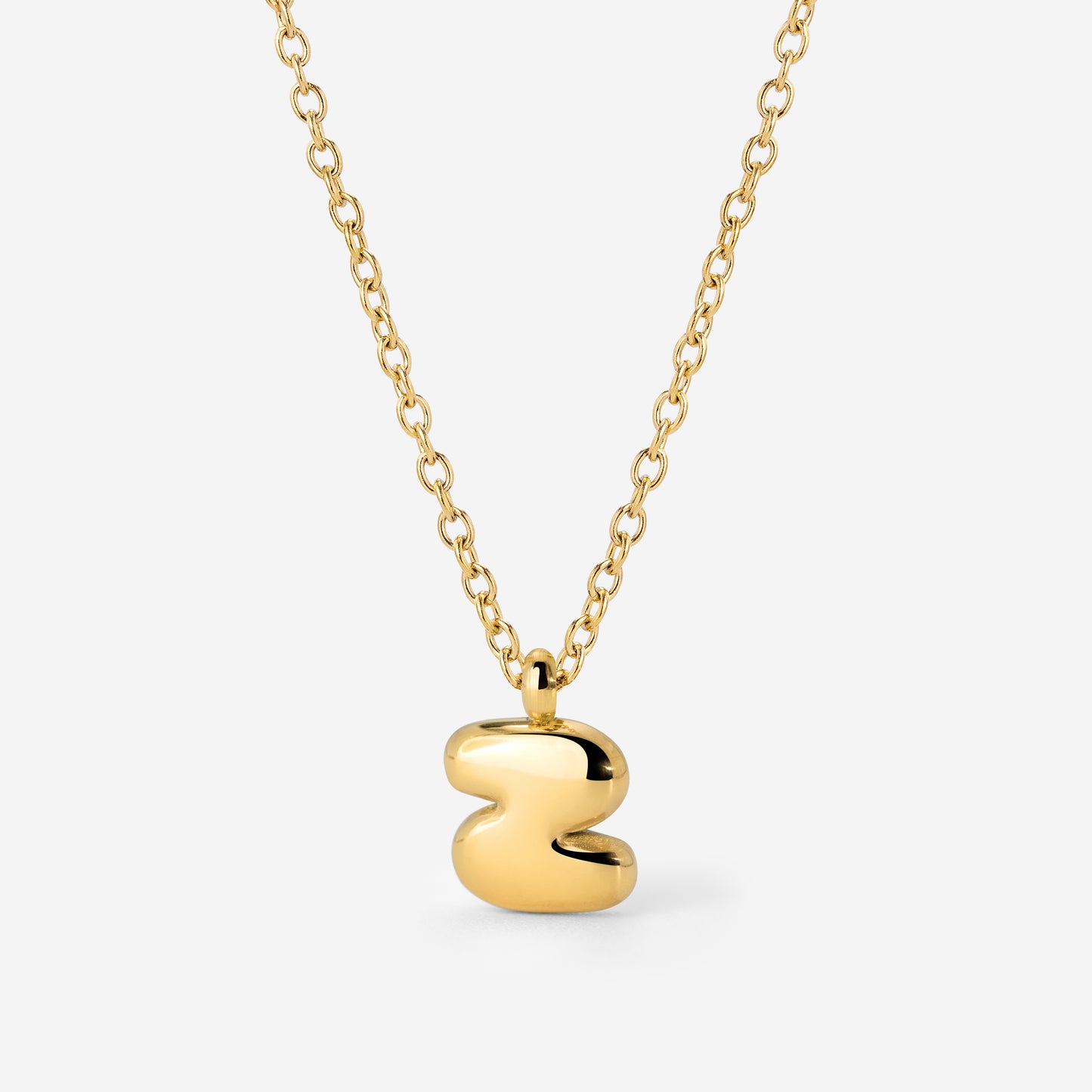 Bubble Letter Necklace Gold
