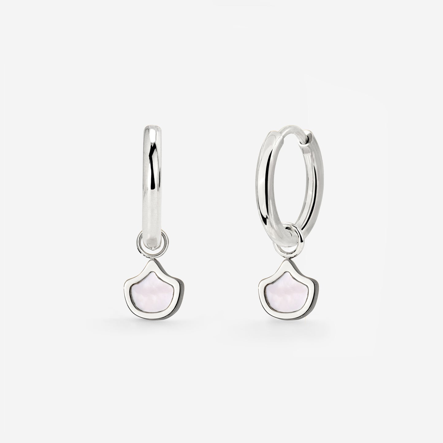 Fish Scale Hoop Set Small Silber