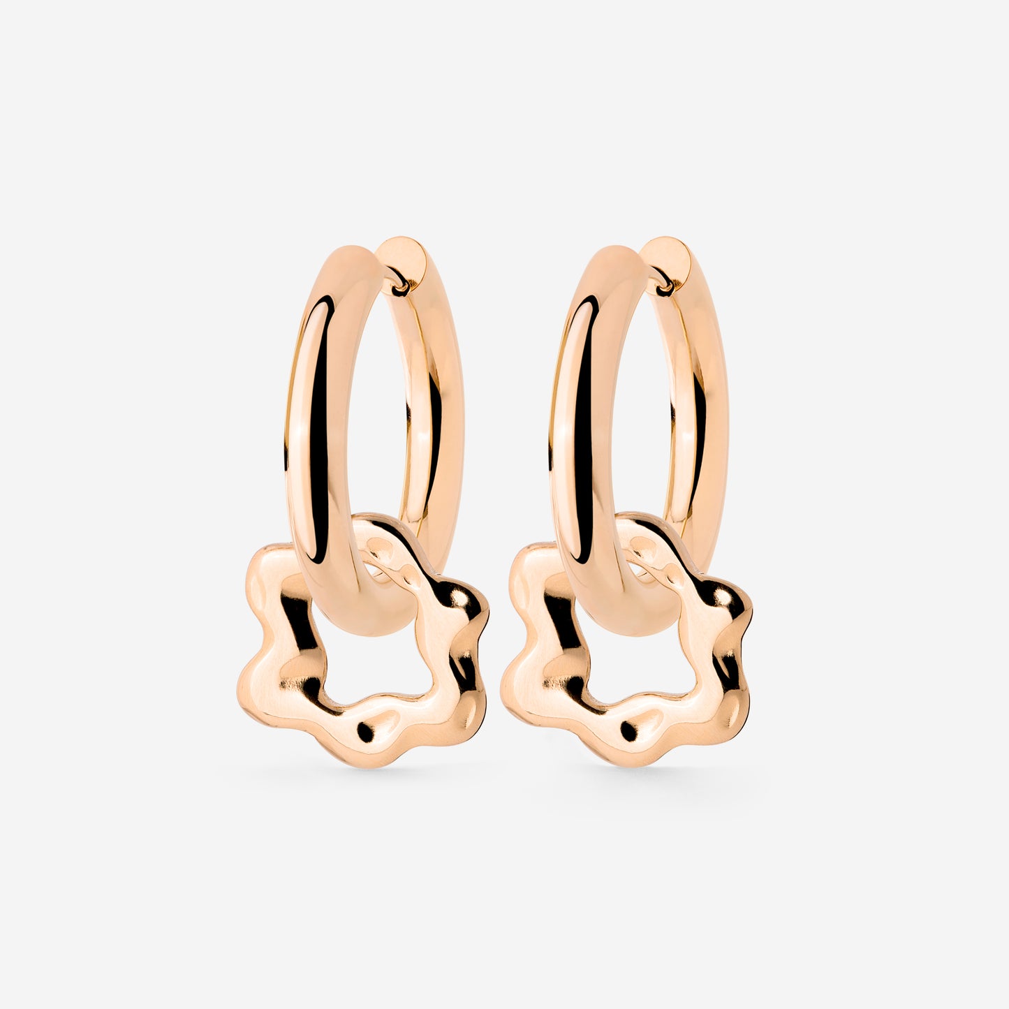 Chunky Melting Donut Hoop Set Medium Roségold