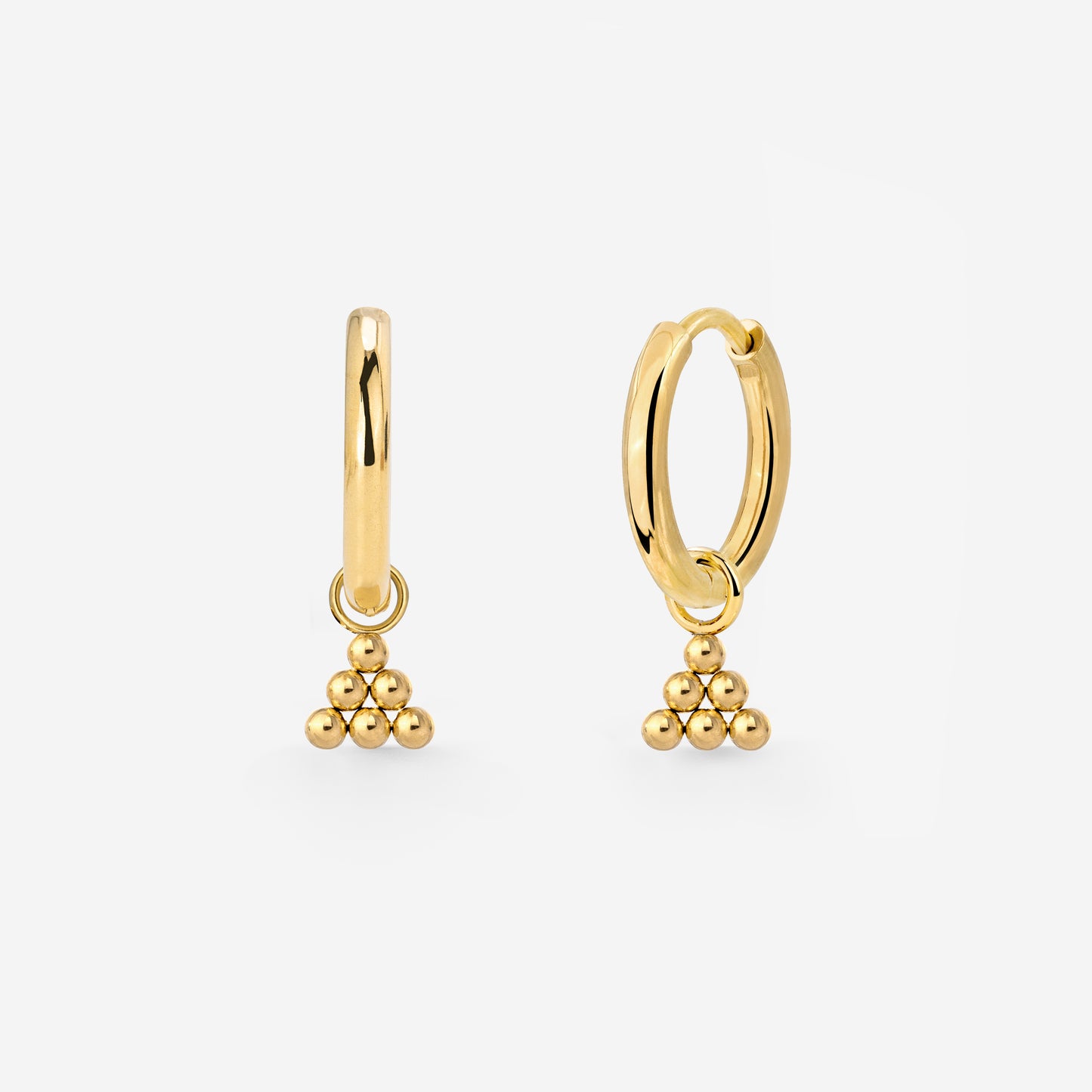 Tiny Beads Hoop Set Small Gold